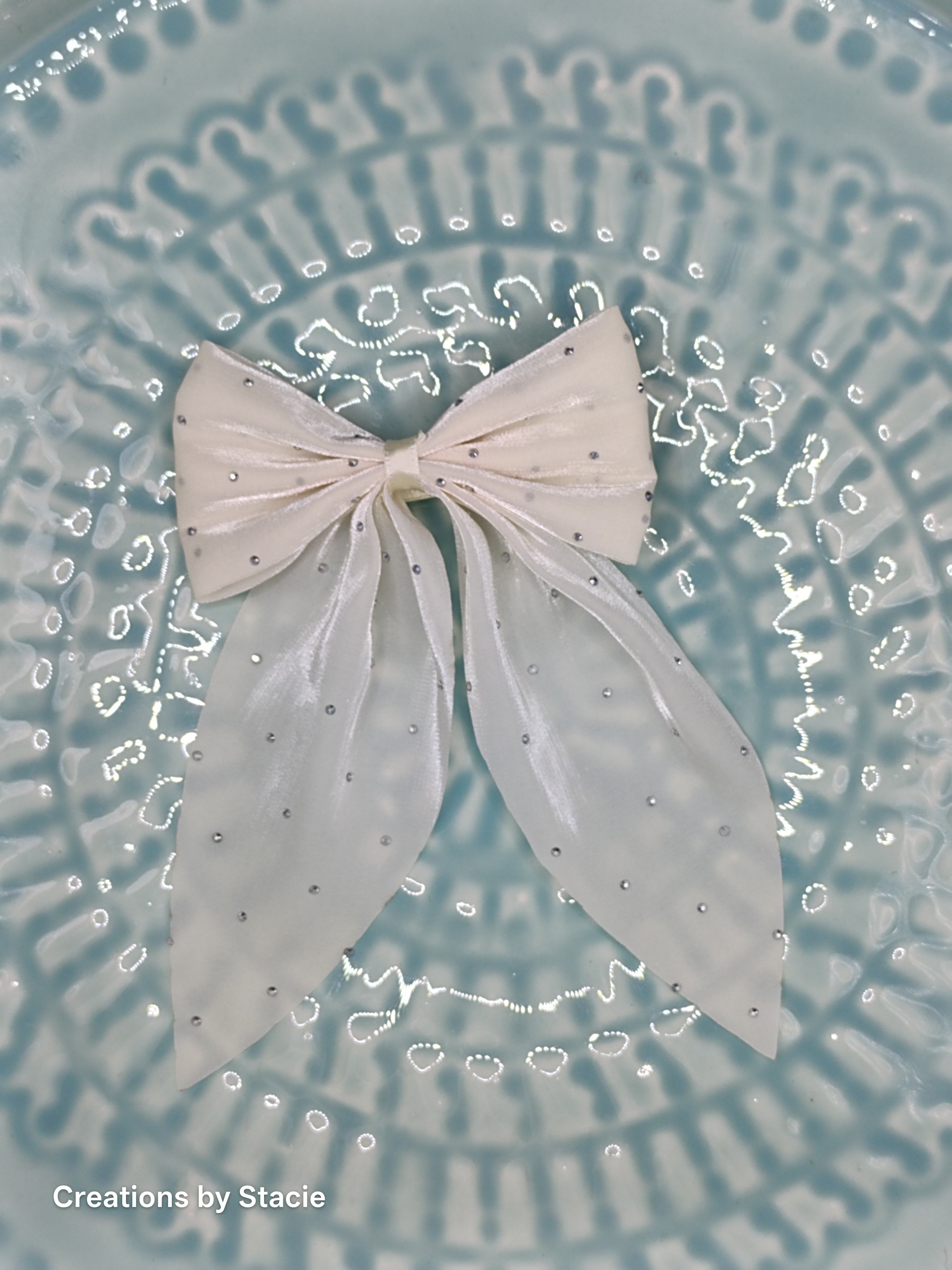 Sheer Bow with Rhinestones