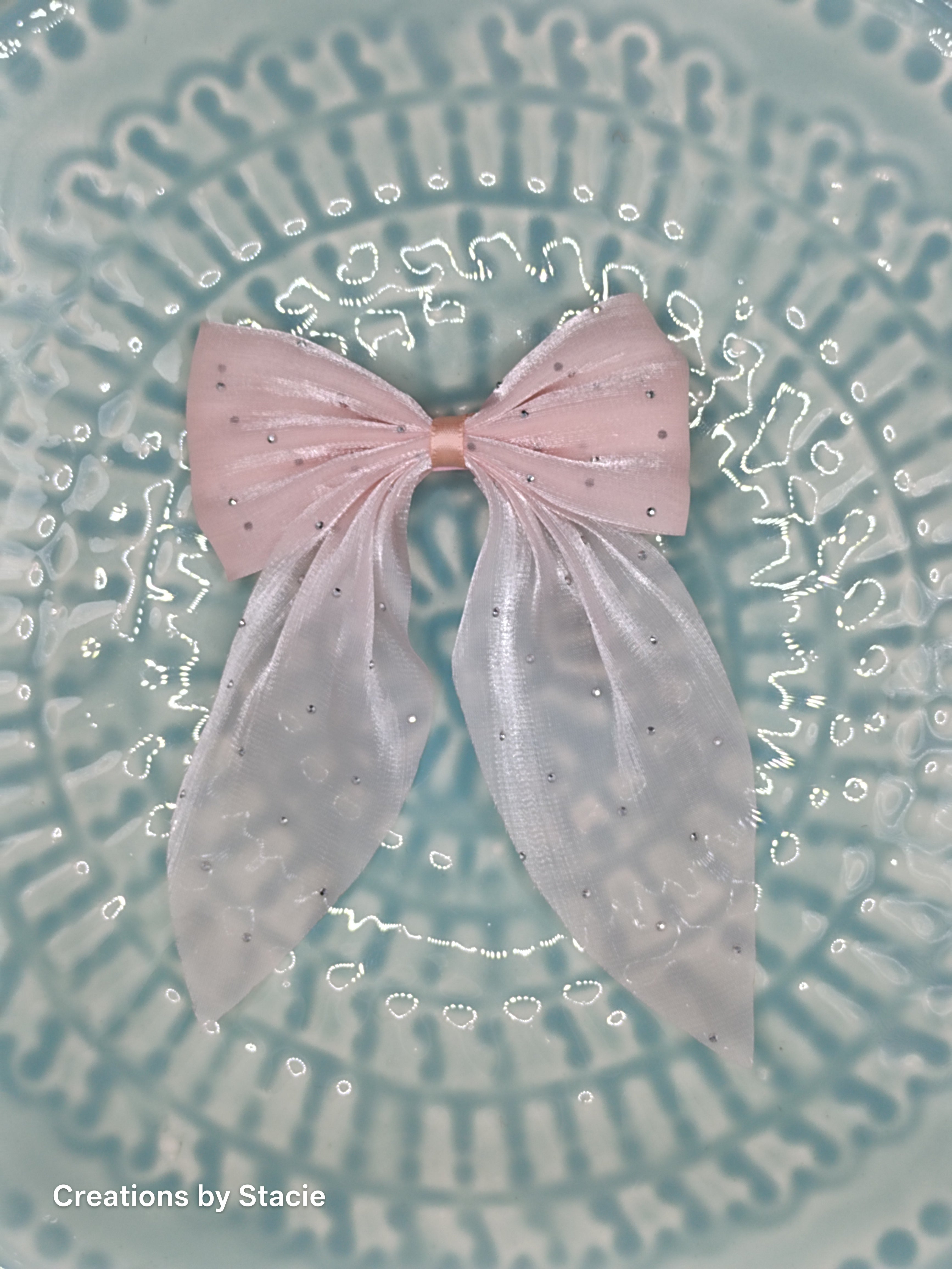 Sheer Bow with Rhinestones