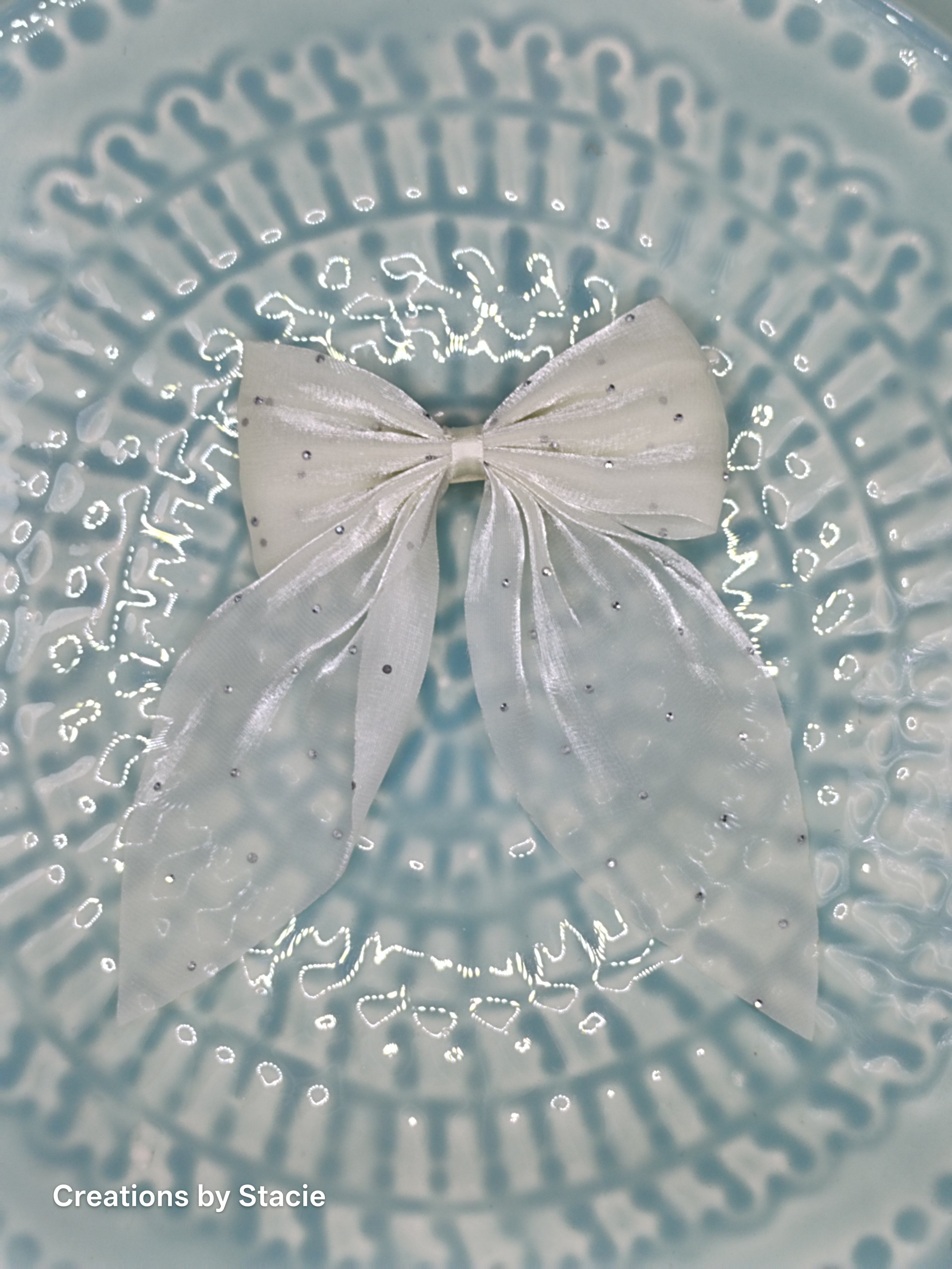 Sheer Bow with Rhinestones