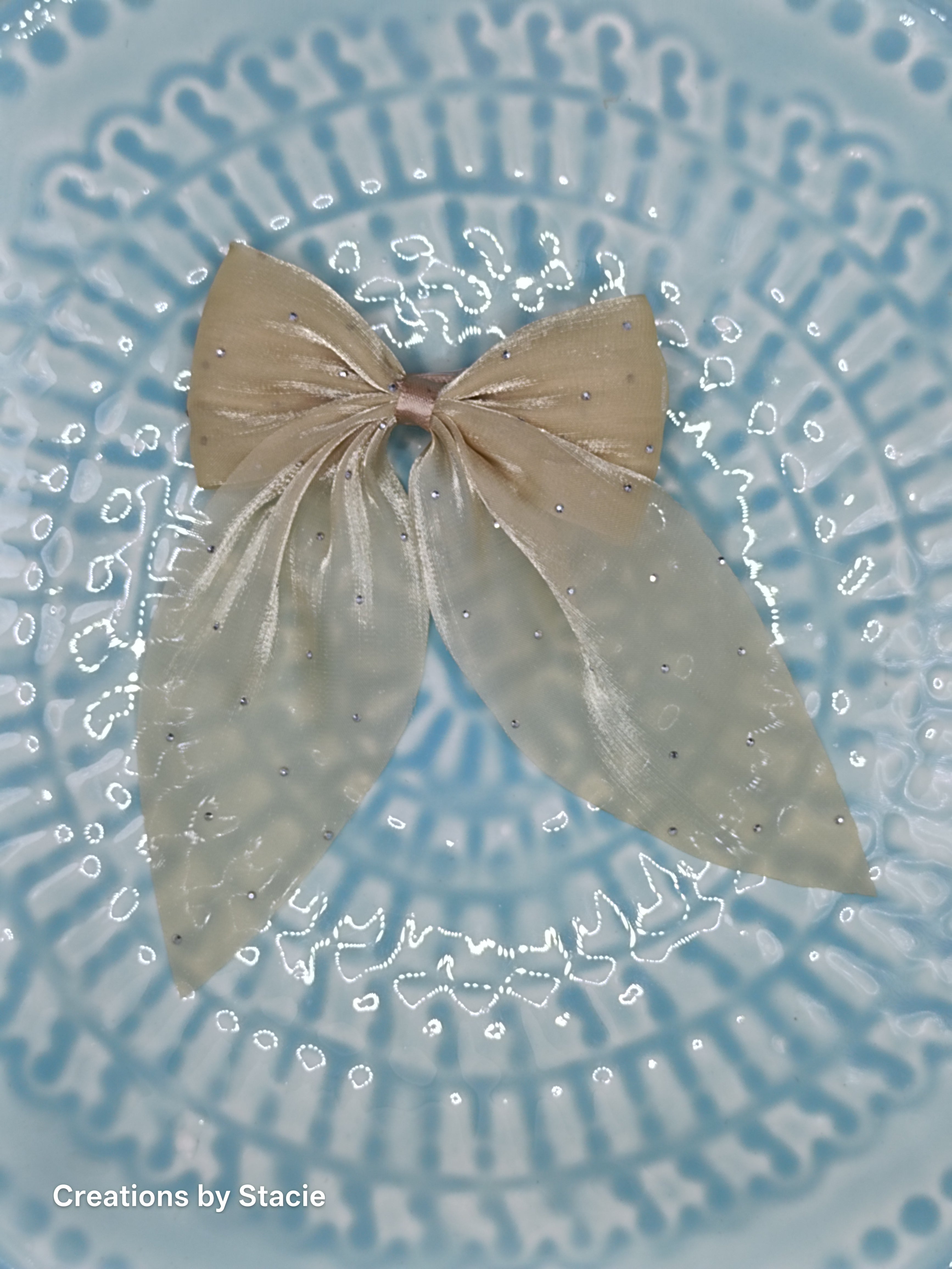 Sheer Bow with Rhinestones