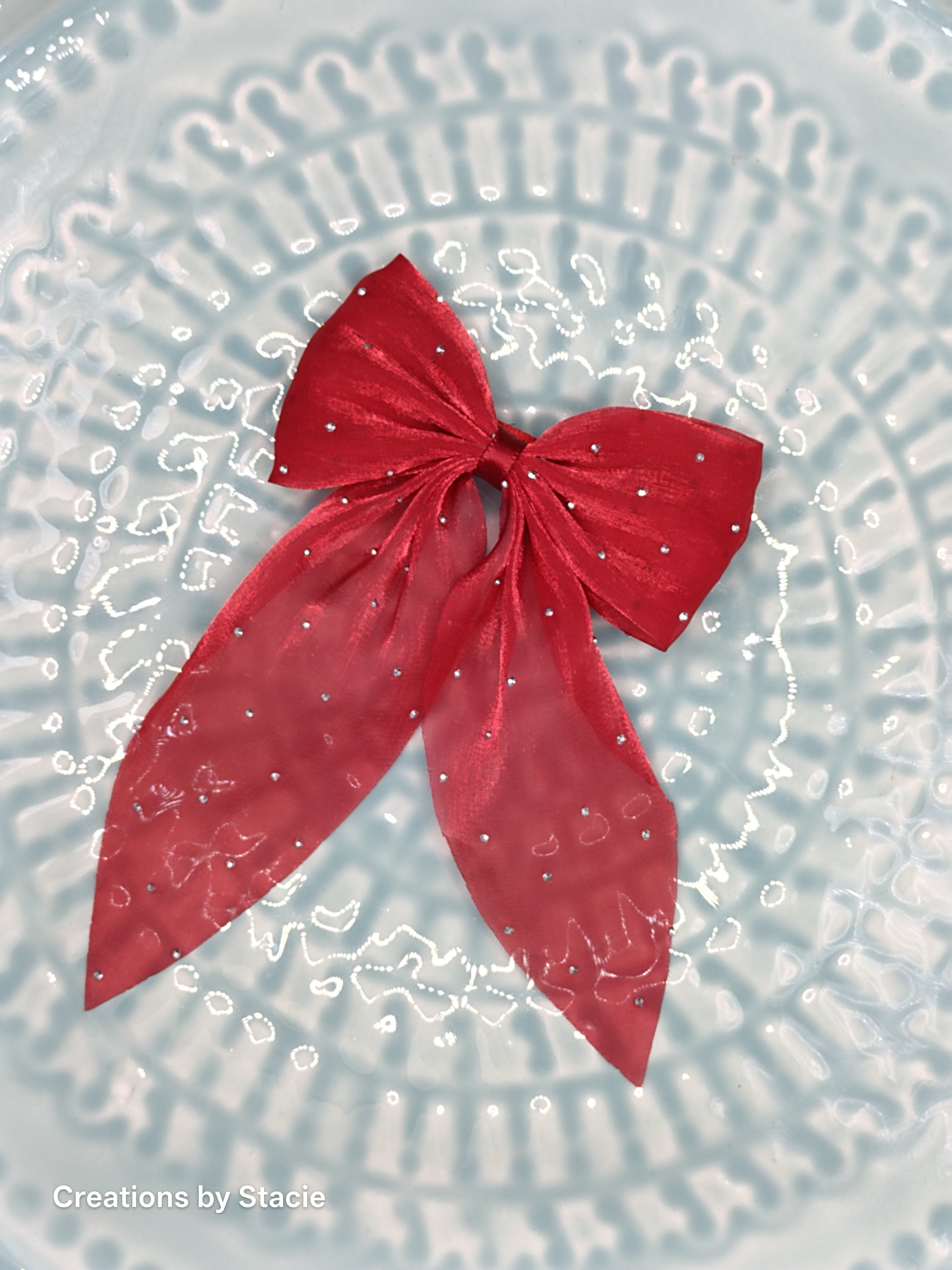 Sheer Bow with Rhinestones