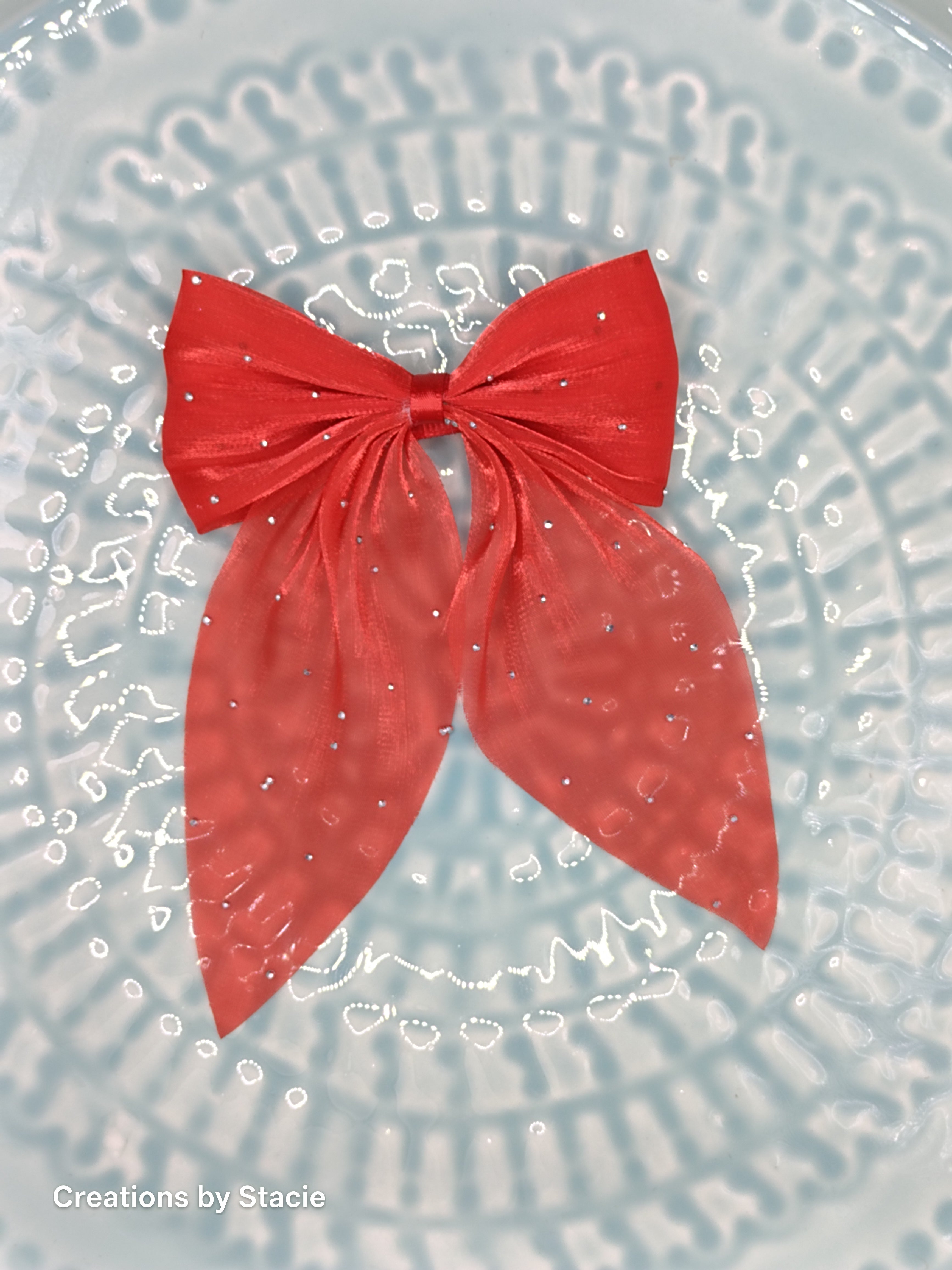 Sheer Bow with Rhinestones