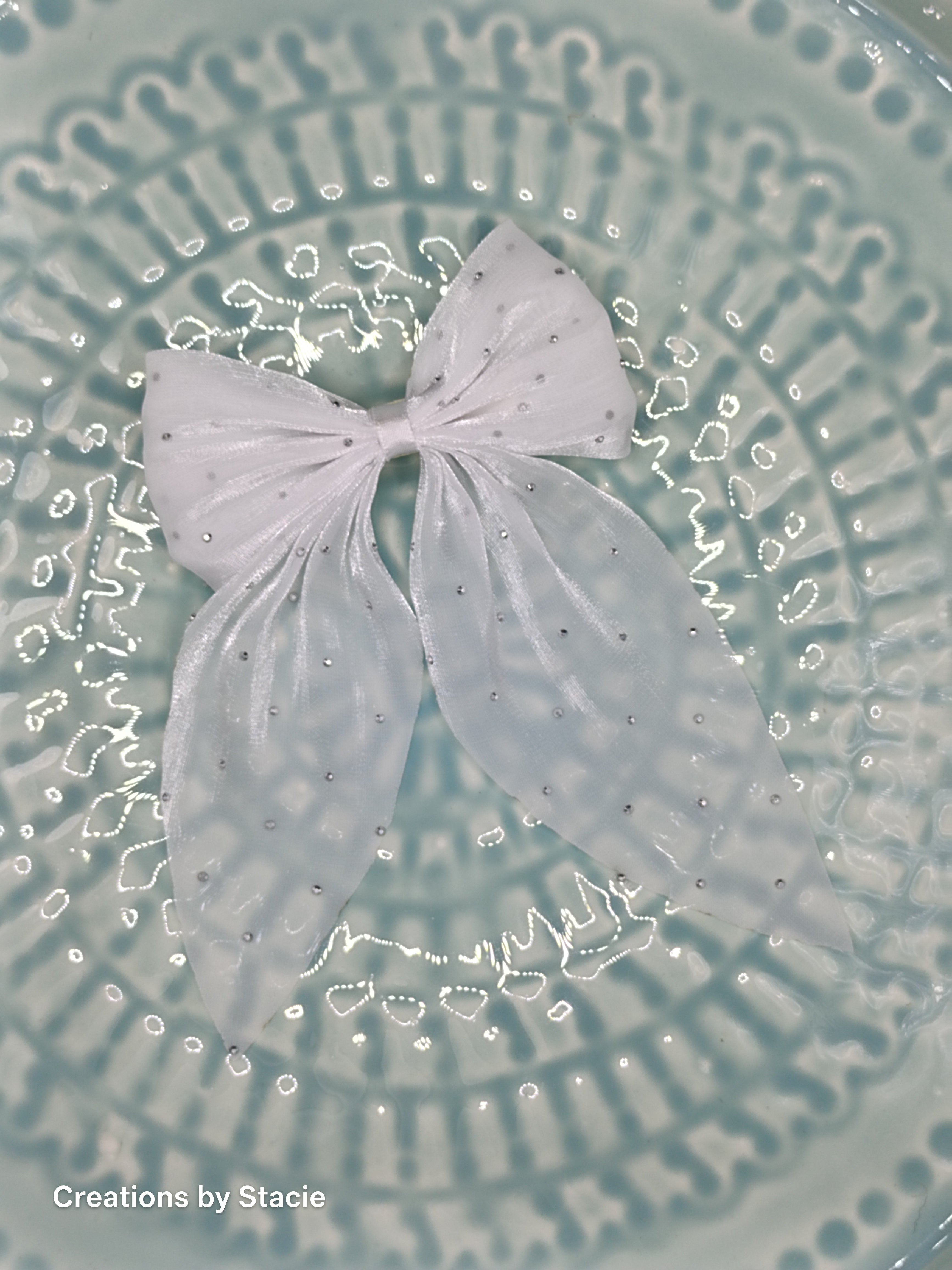 Sheer Bow with Rhinestones