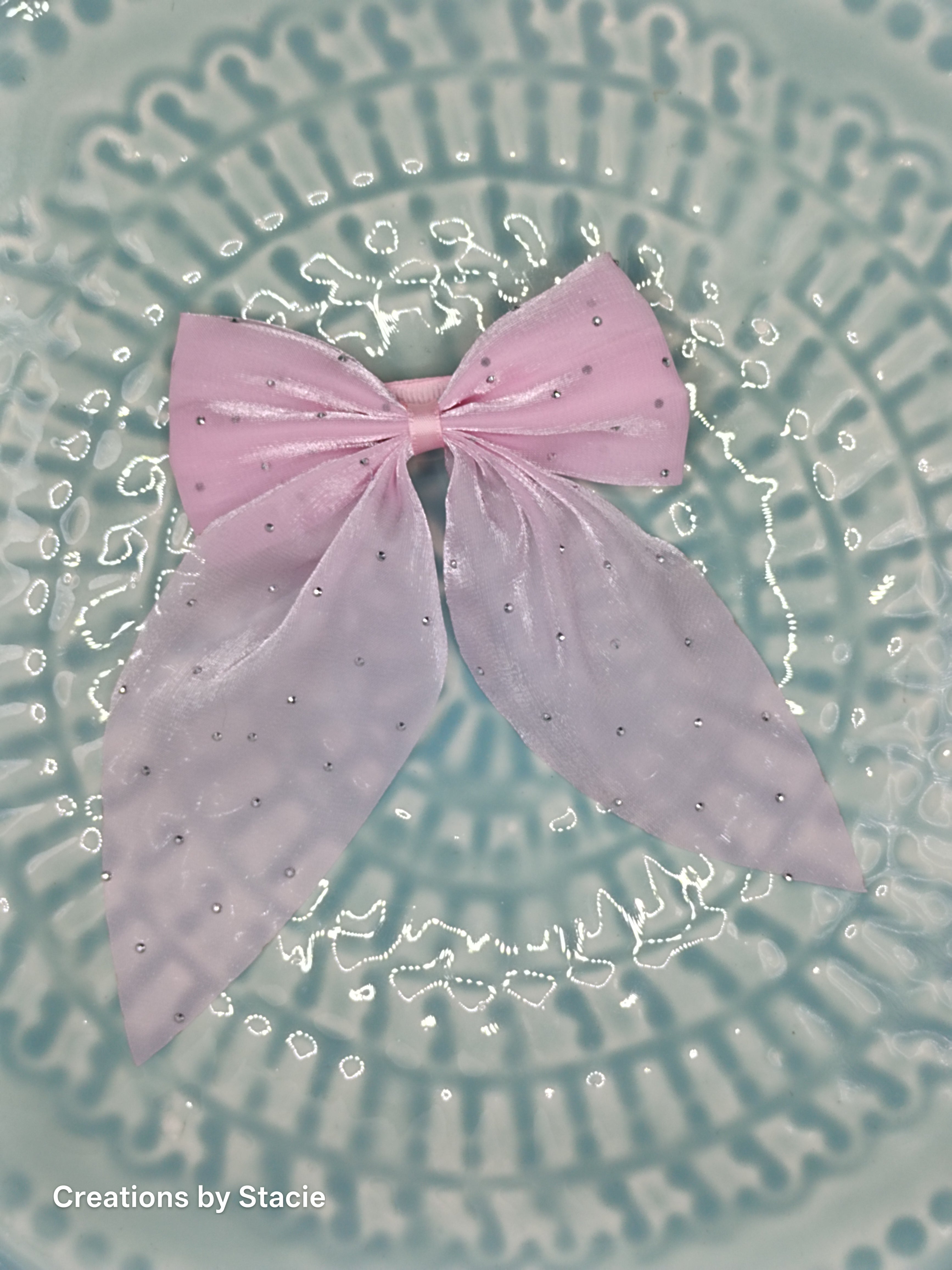 Sheer Bow with Rhinestones