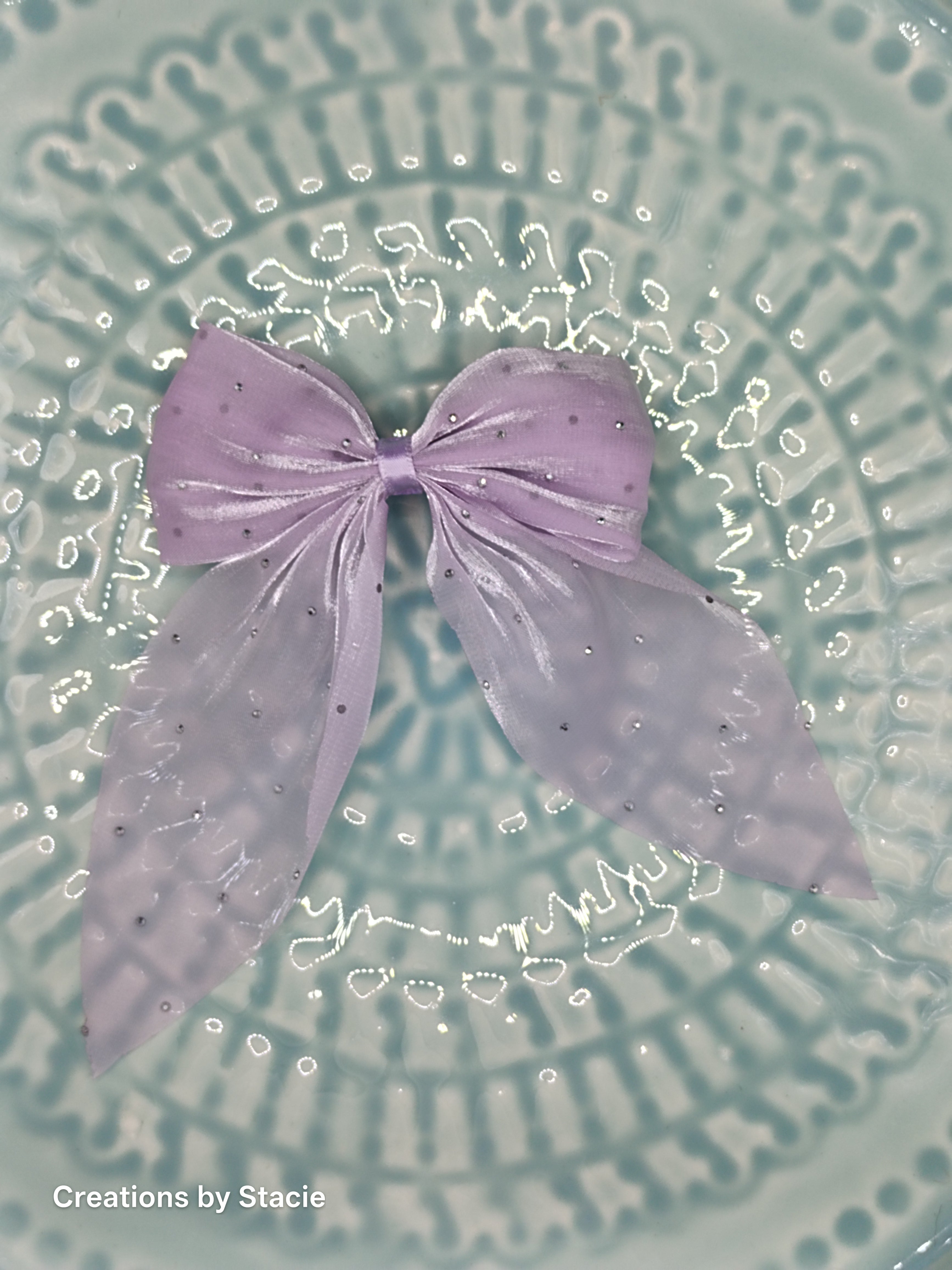 Sheer Bow with Rhinestones