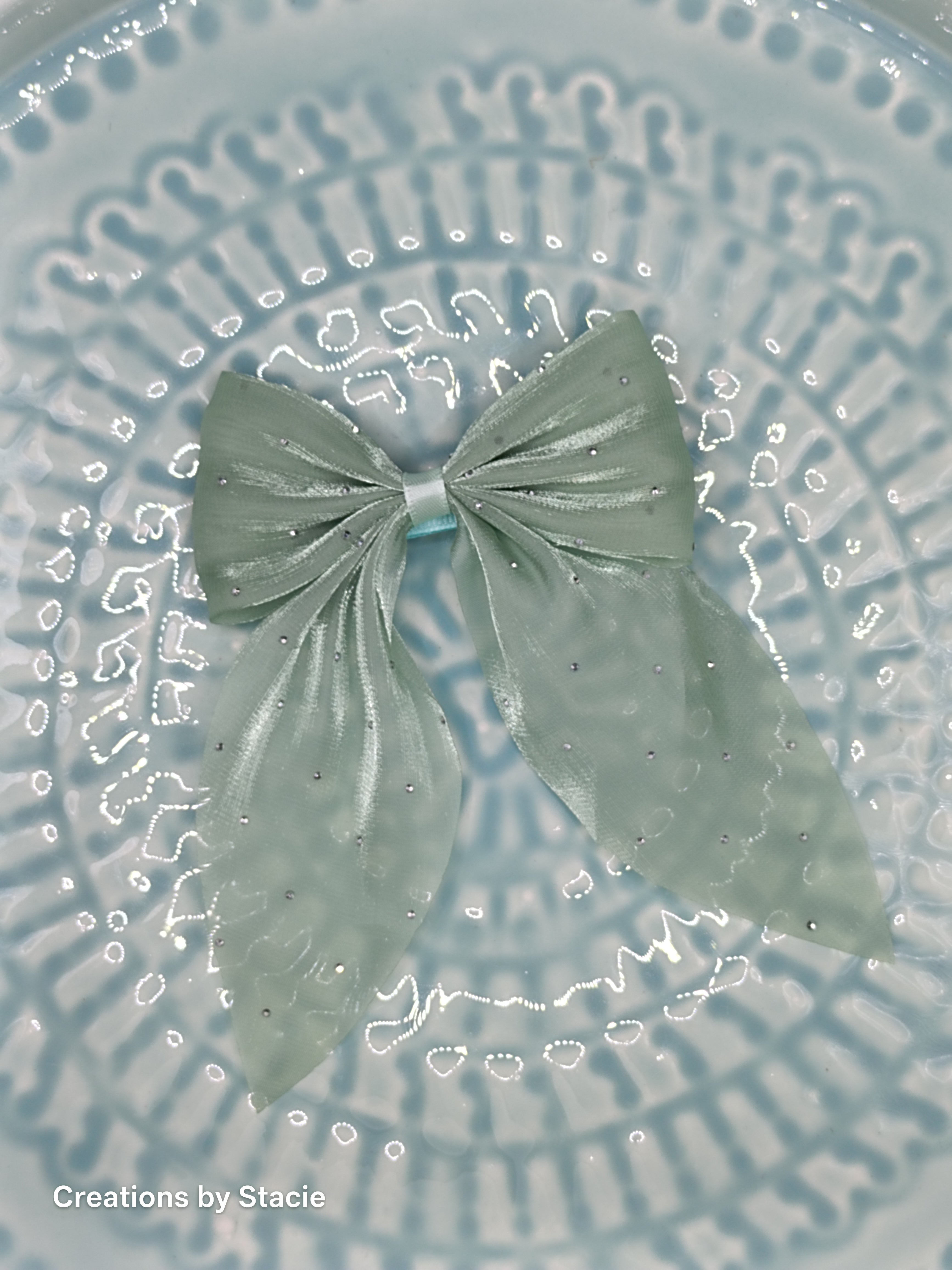 Sheer Bow with Rhinestones