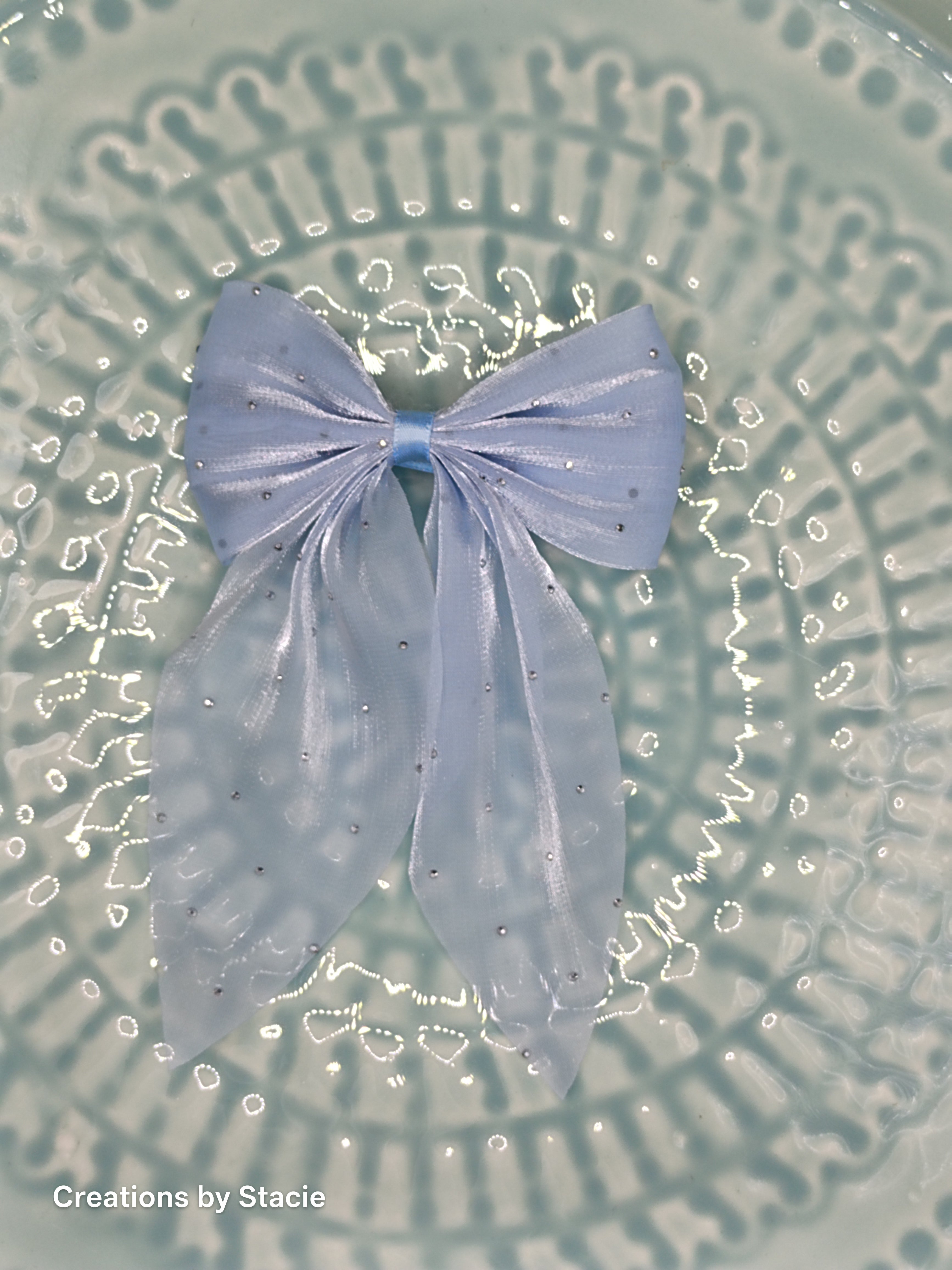 Sheer Bow with Rhinestones
