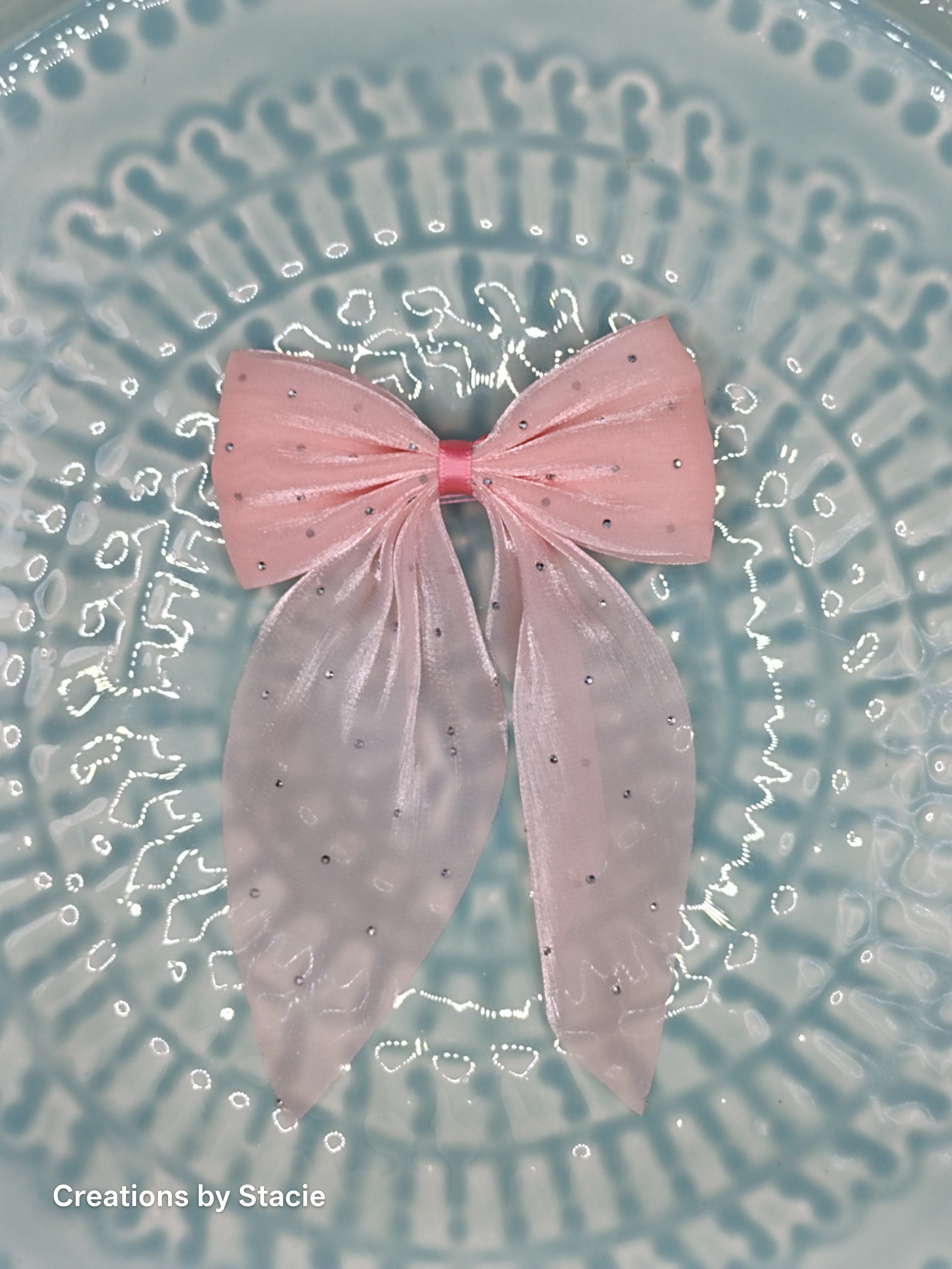 Sheer Bow with Rhinestones