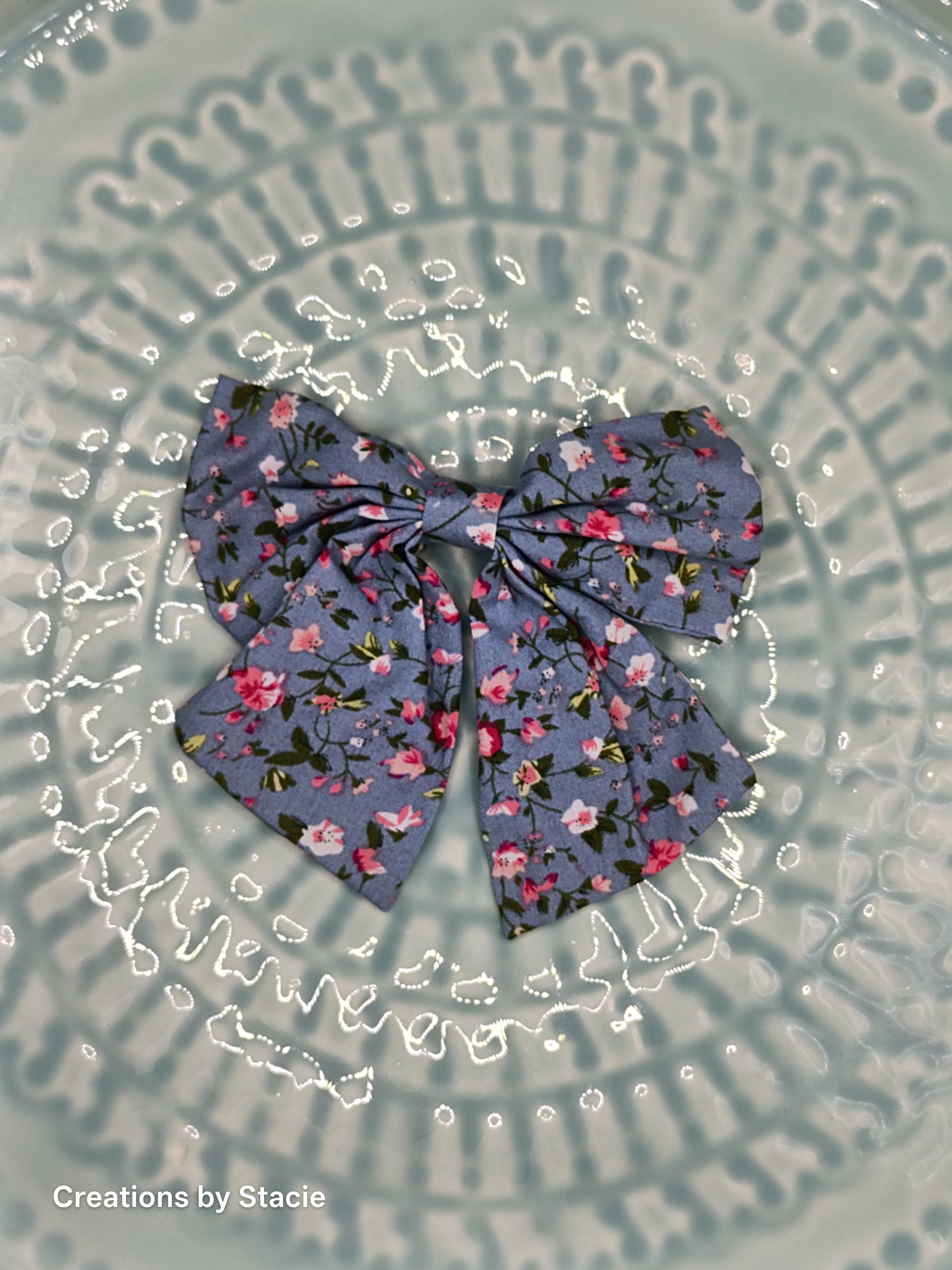 Floral Fabric Hair Bows