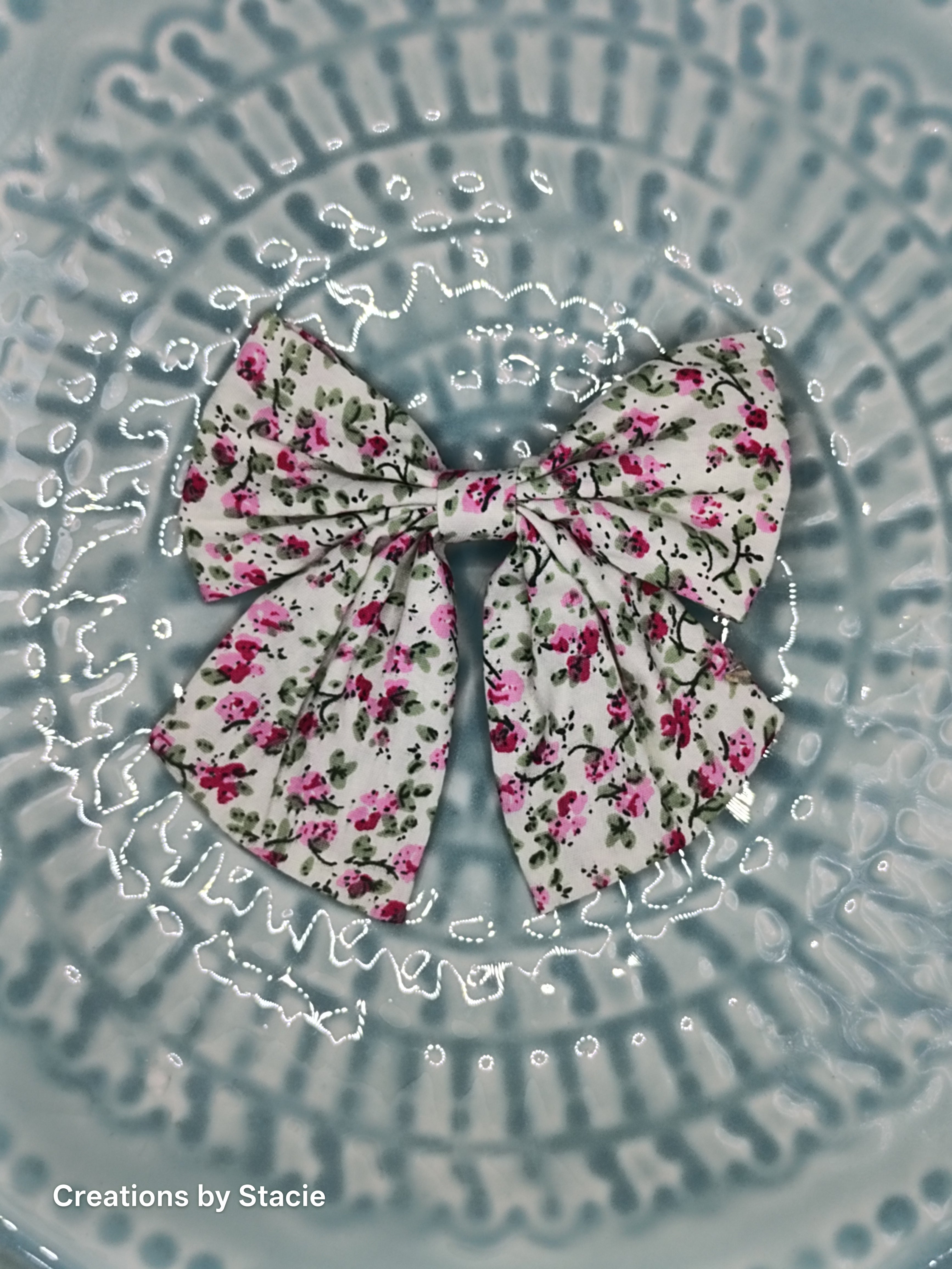 Floral Fabric Hair Bows