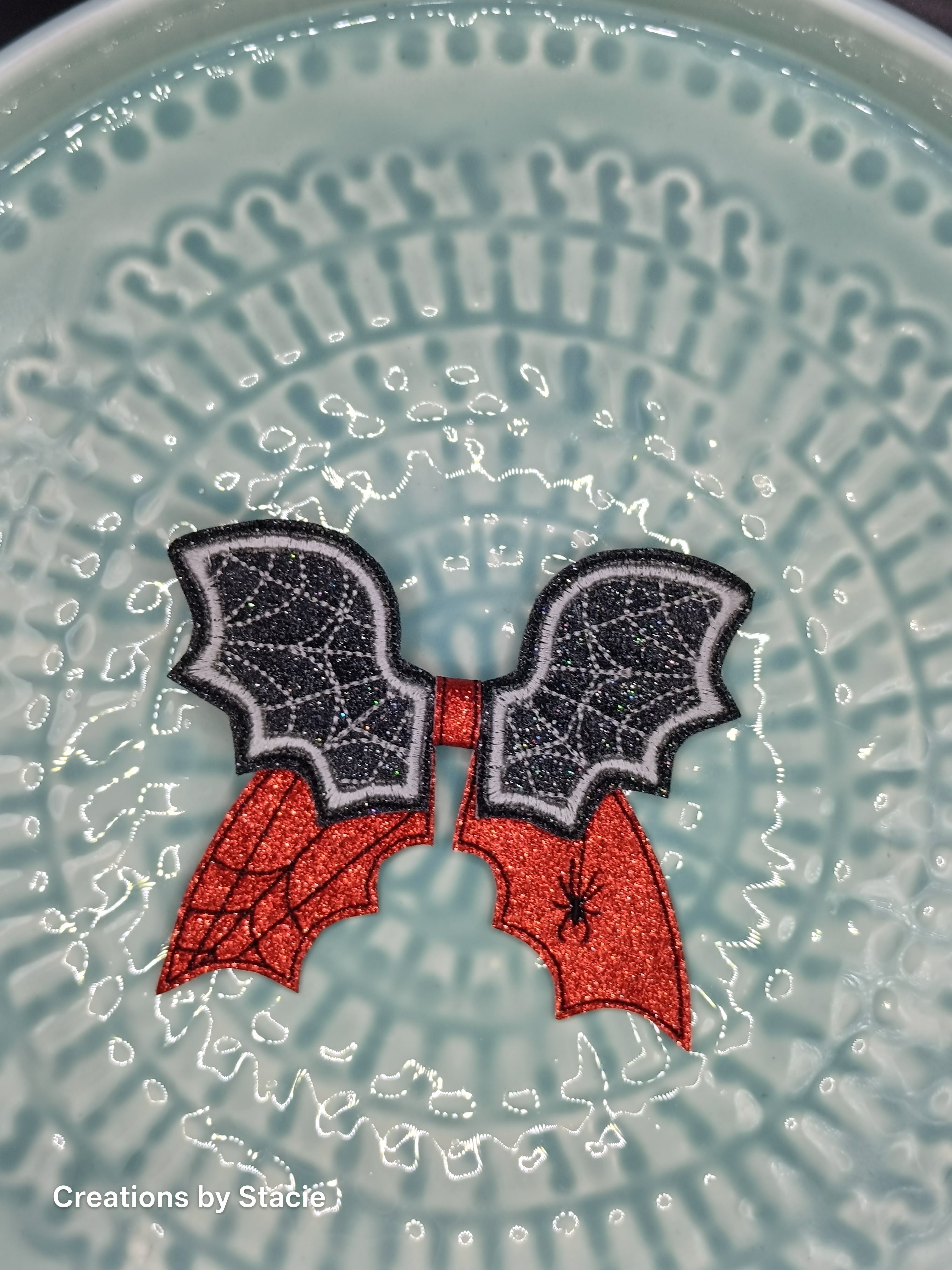 Embroidered Hair Bow