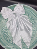 Large Satin Rhinestone Hair Bow