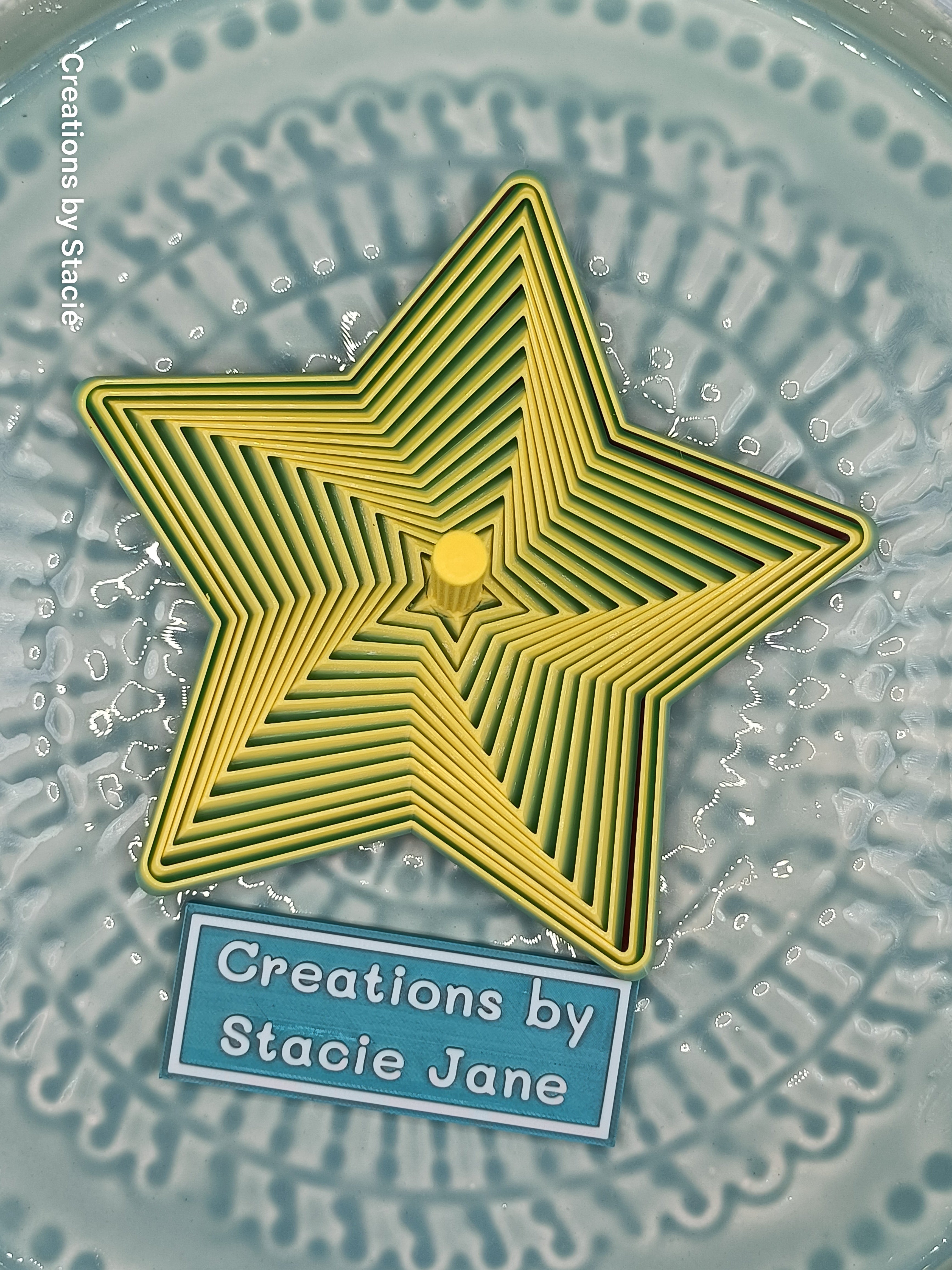 Star fidget with stick - Yellow/blue/purple/orange