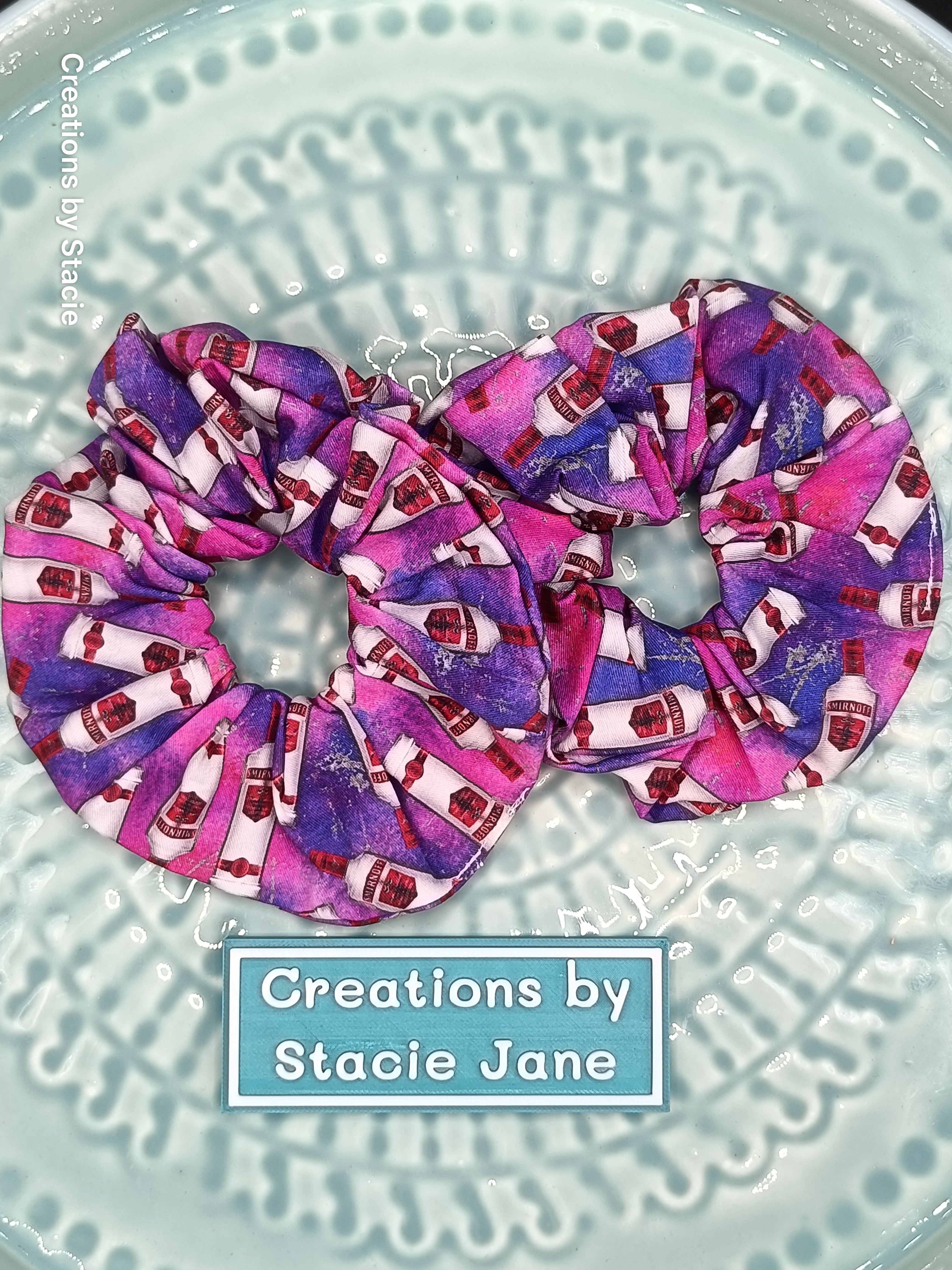 Alcohol Print Scrunchies