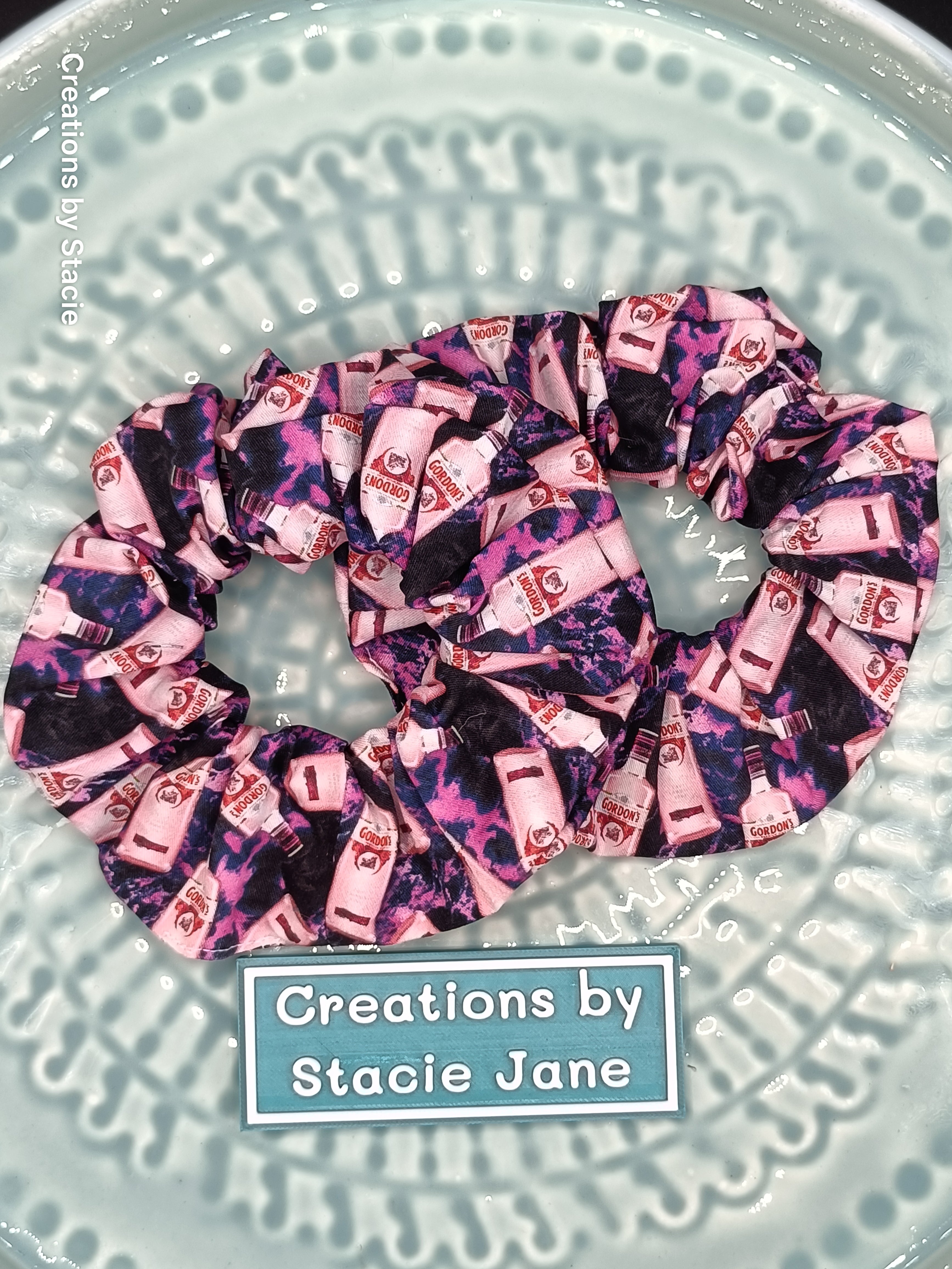 Alcohol Print Scrunchies