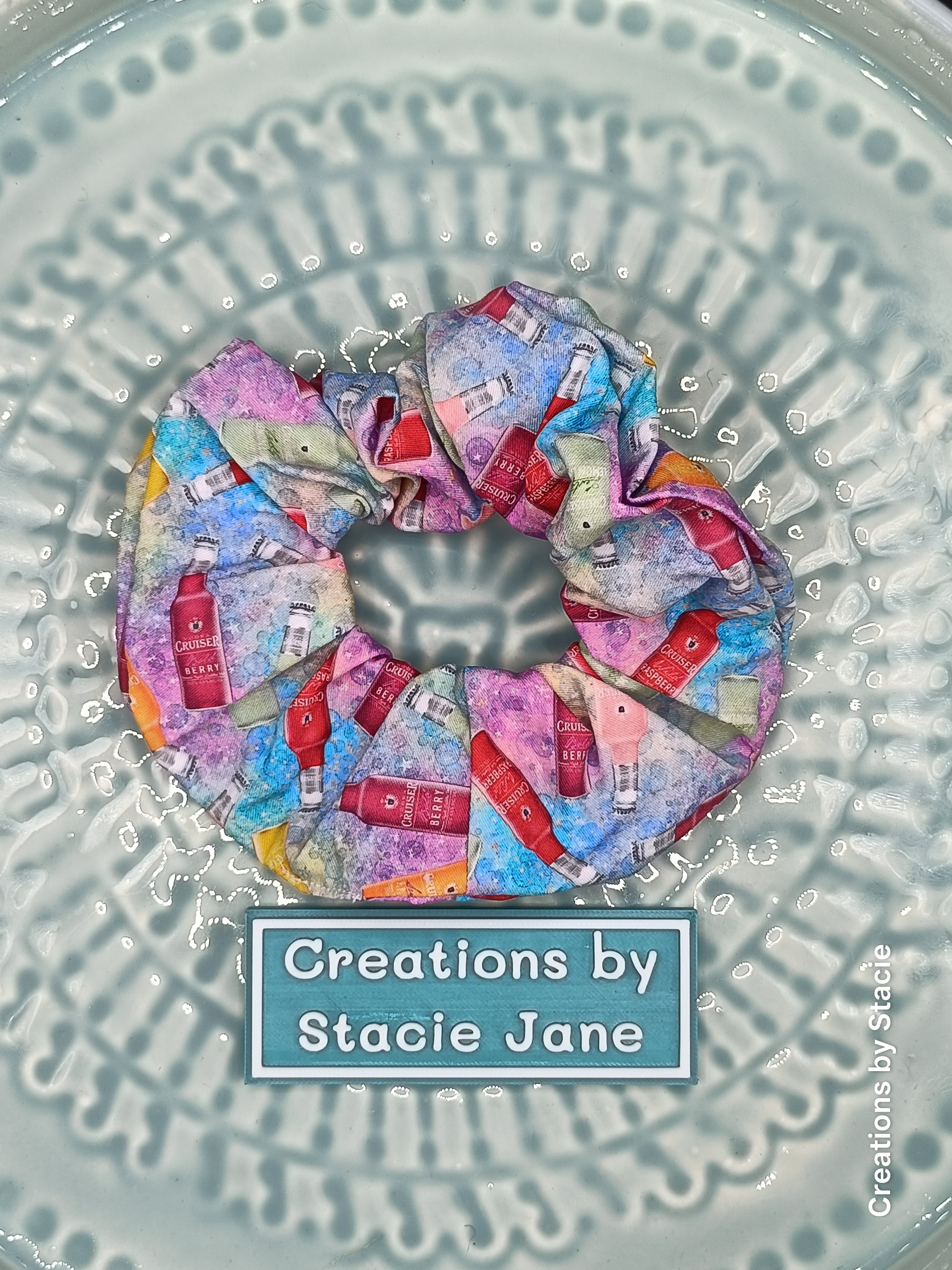 Alcohol Print Scrunchies