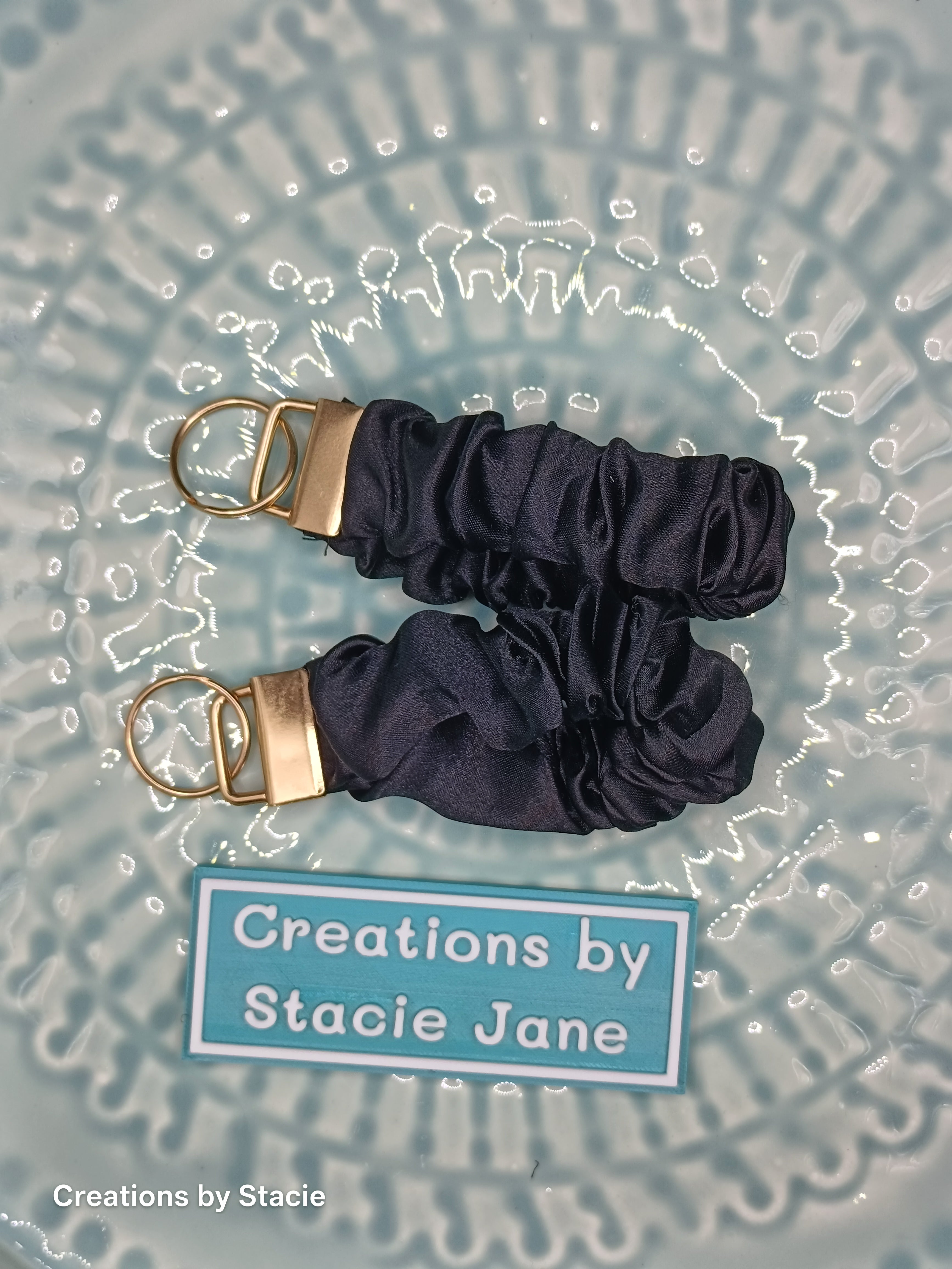 Elastic Satin Scrunchie Style Wristlet