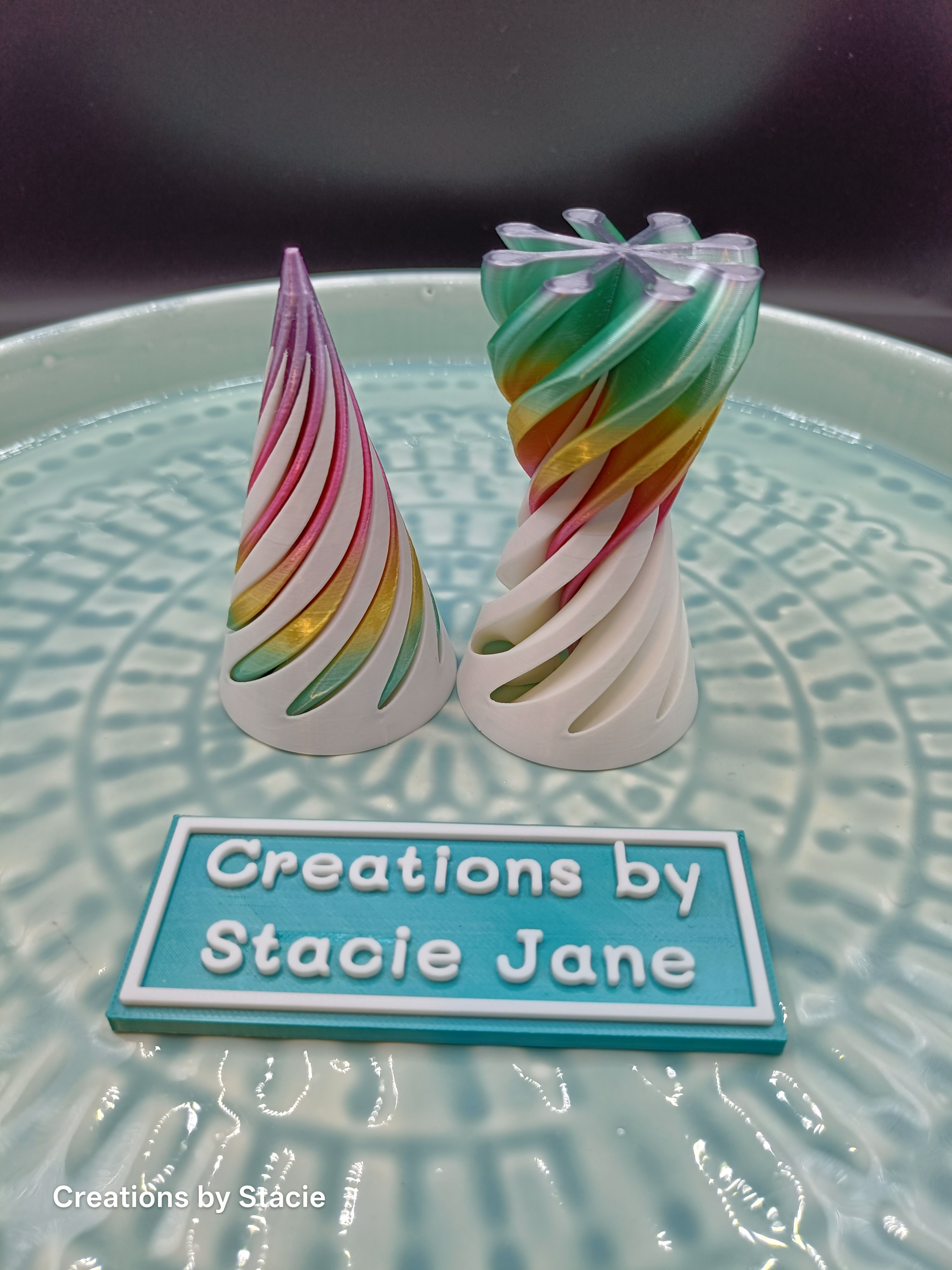 Spiral pass through fidgets