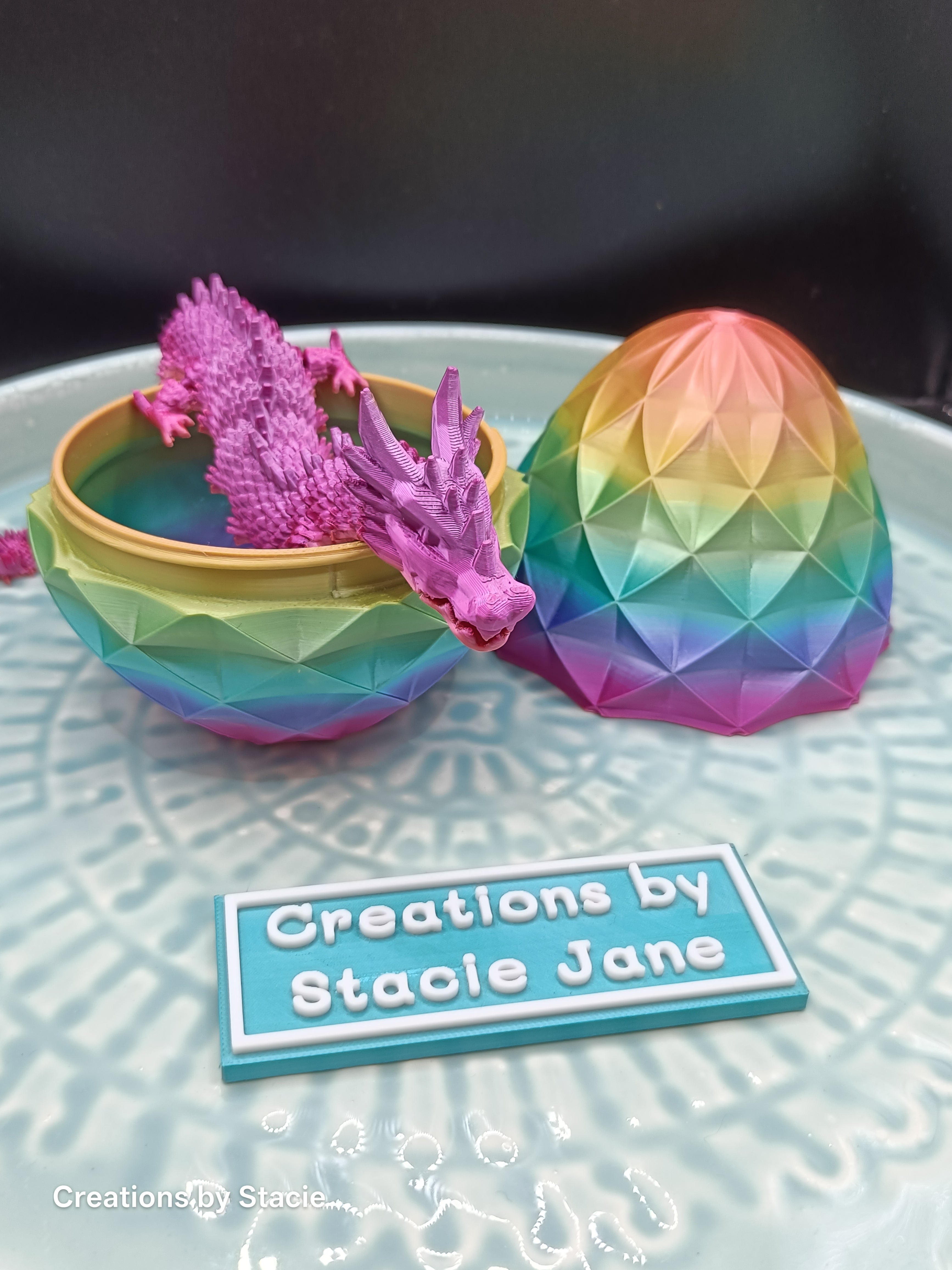 Rainbow Dragon Egg with Dragon