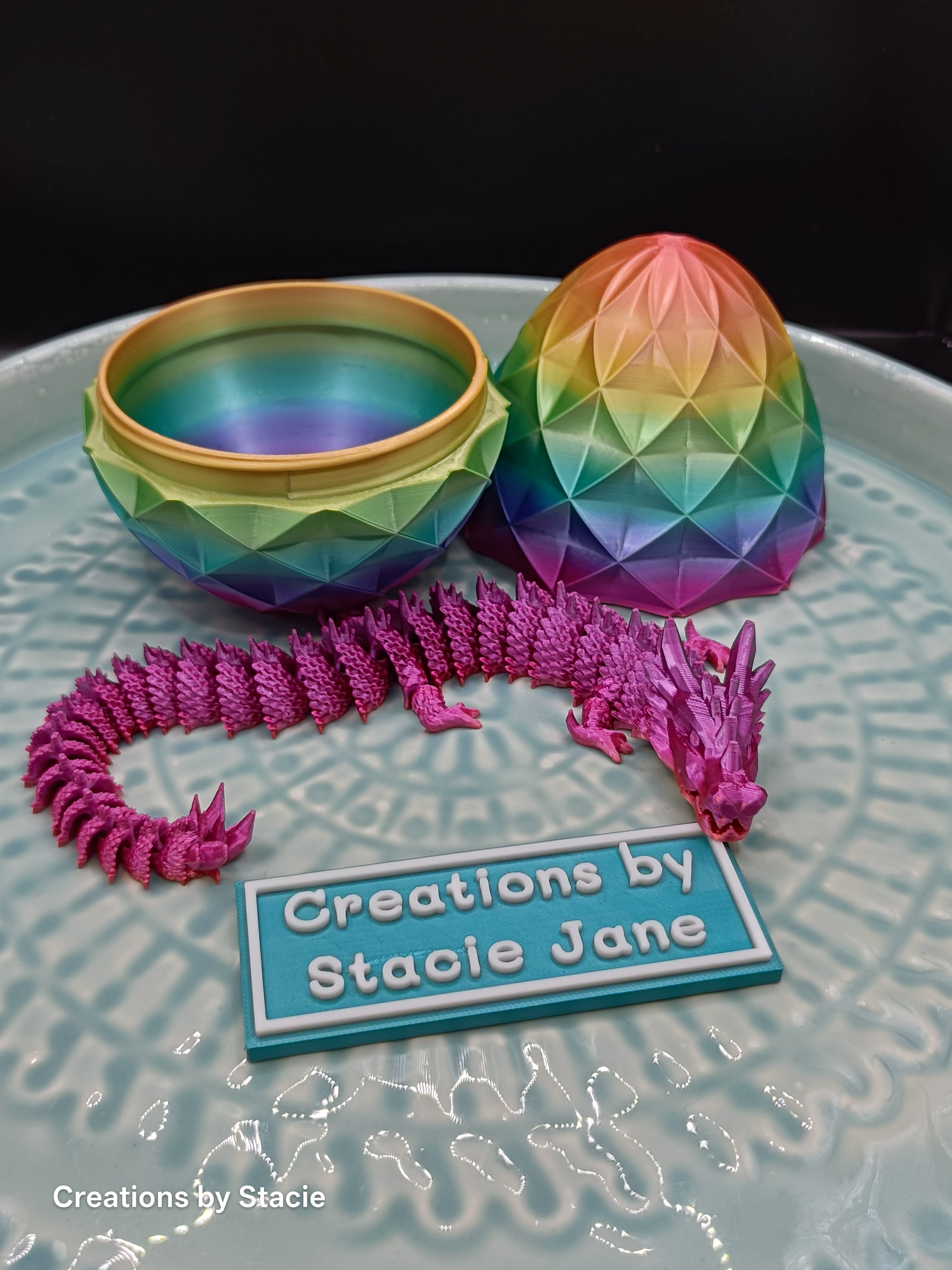 Rainbow Dragon Egg with Dragon