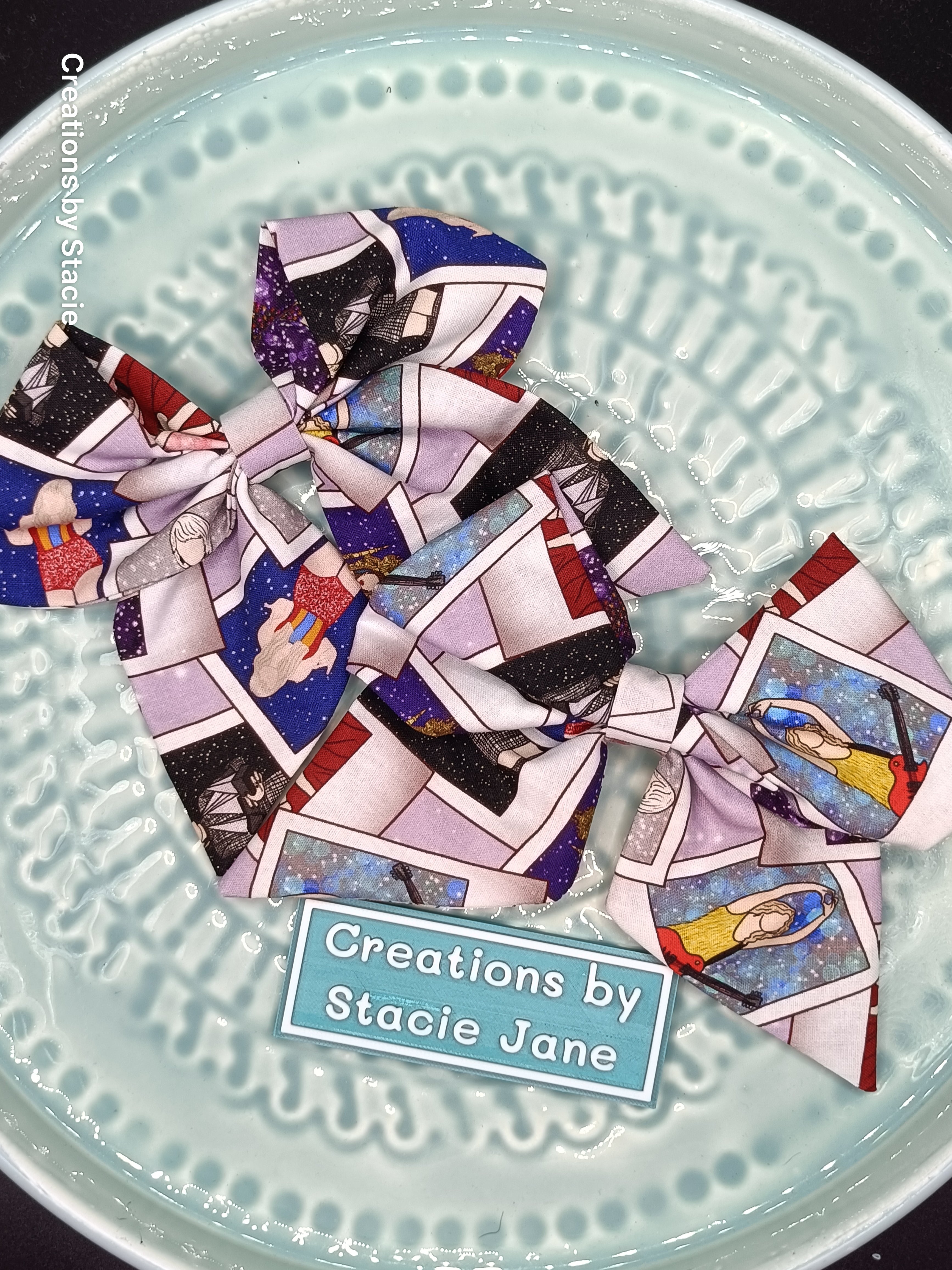 Fabric Hair Bows Handmade - Inspired By