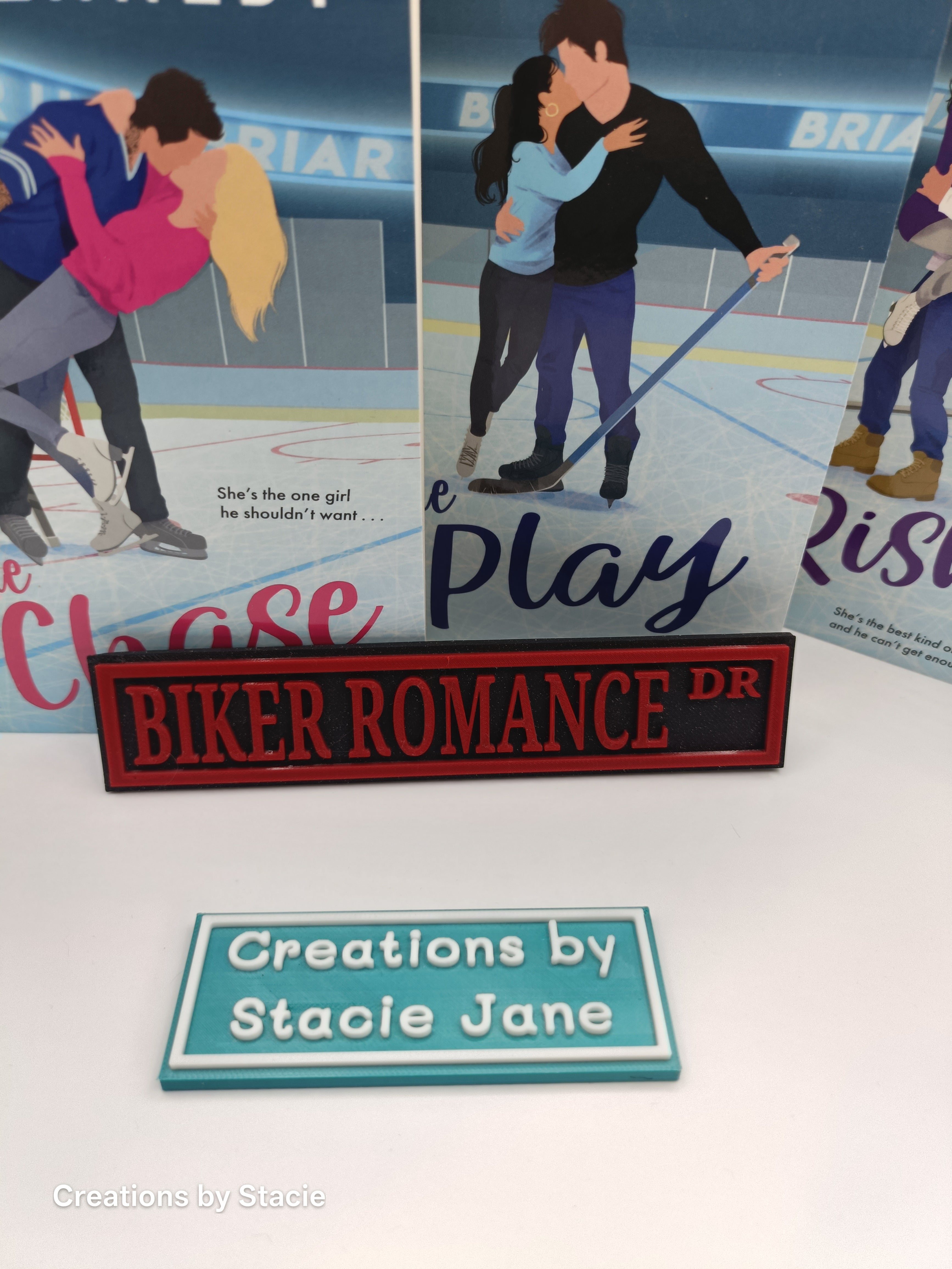 Biker Romance Book Shelf Sign
