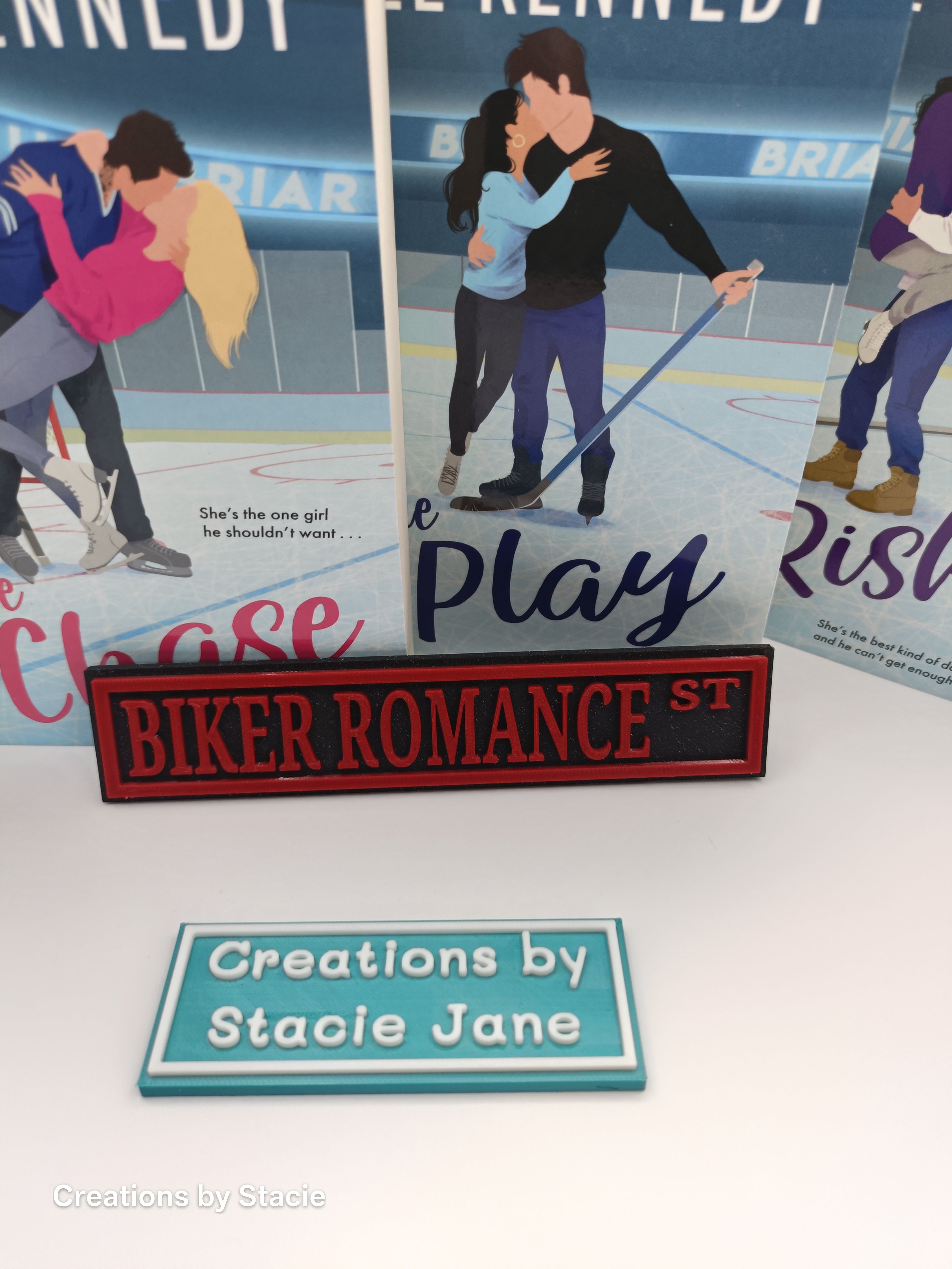 Biker Romance Book Shelf Sign