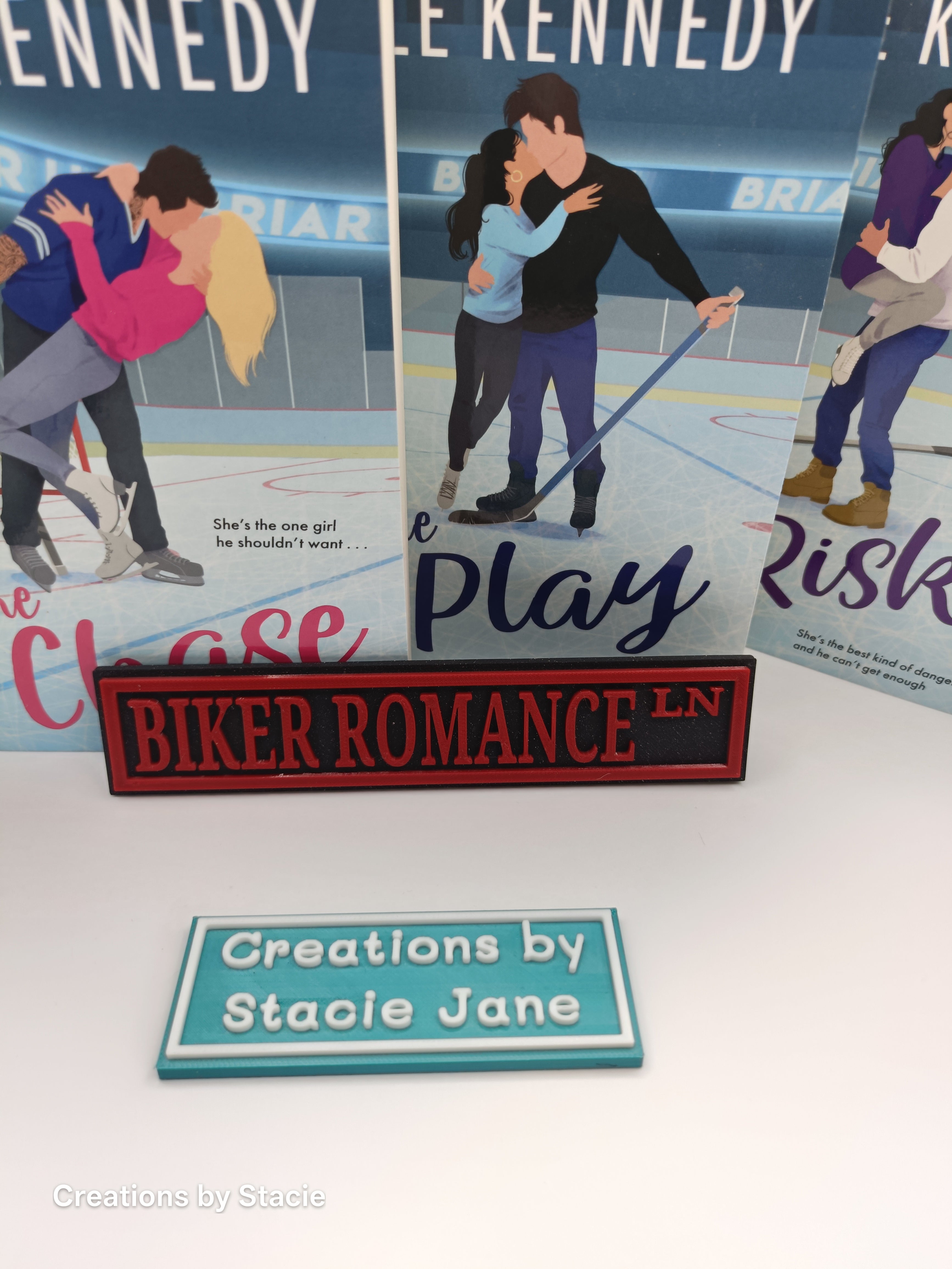 Biker Romance Book Shelf Sign