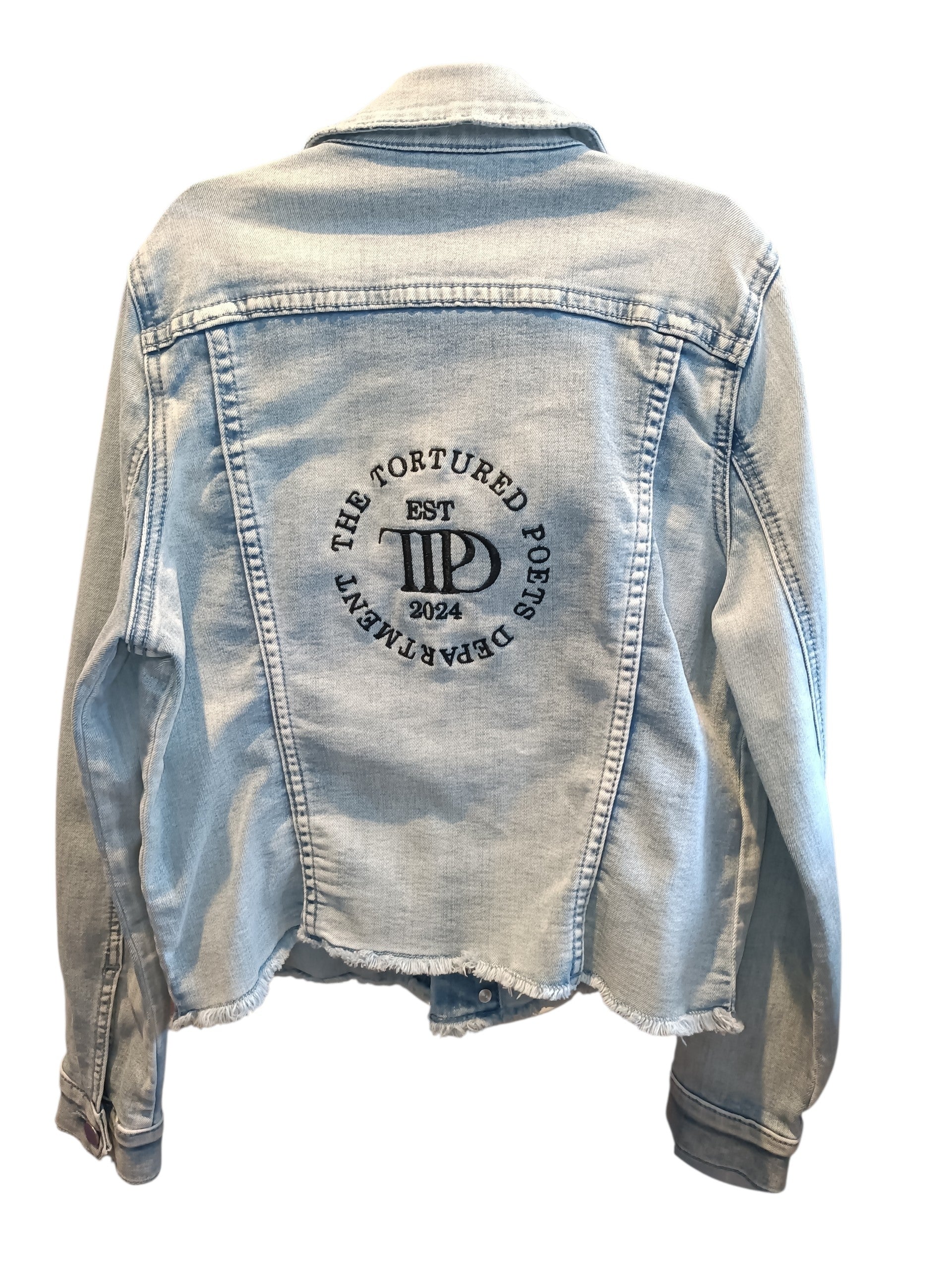 TTPD Taylor Swift Denim Jacket Embroidered - Inspired - Size 12 Childrens
