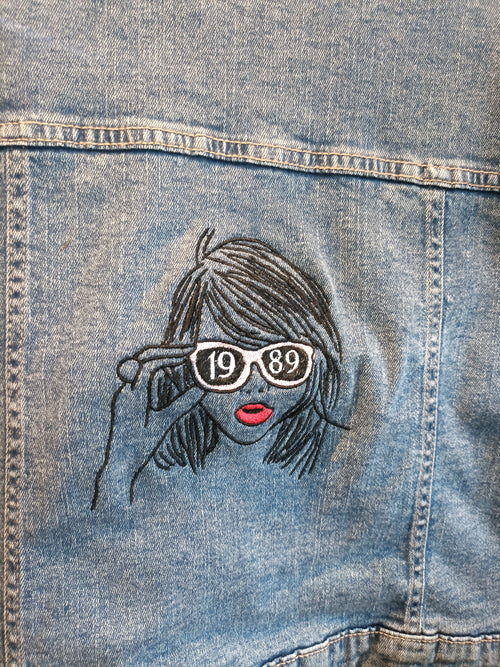 1989 Taylor Swift Denim Jacket Embroidered - Inspired - Size 14 Childrens