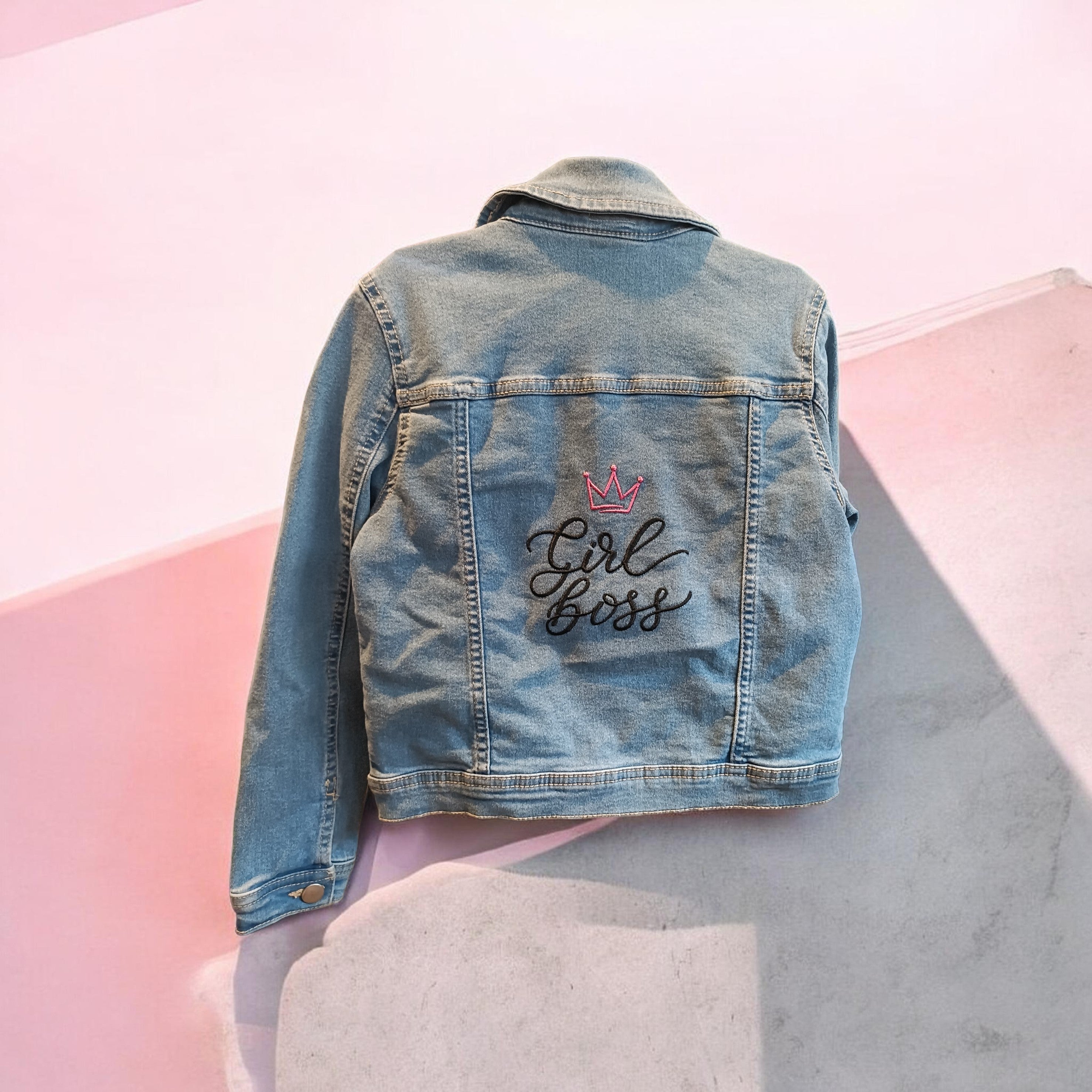 Girl Boss Embroidered Denim Jacket - Children's Size 9