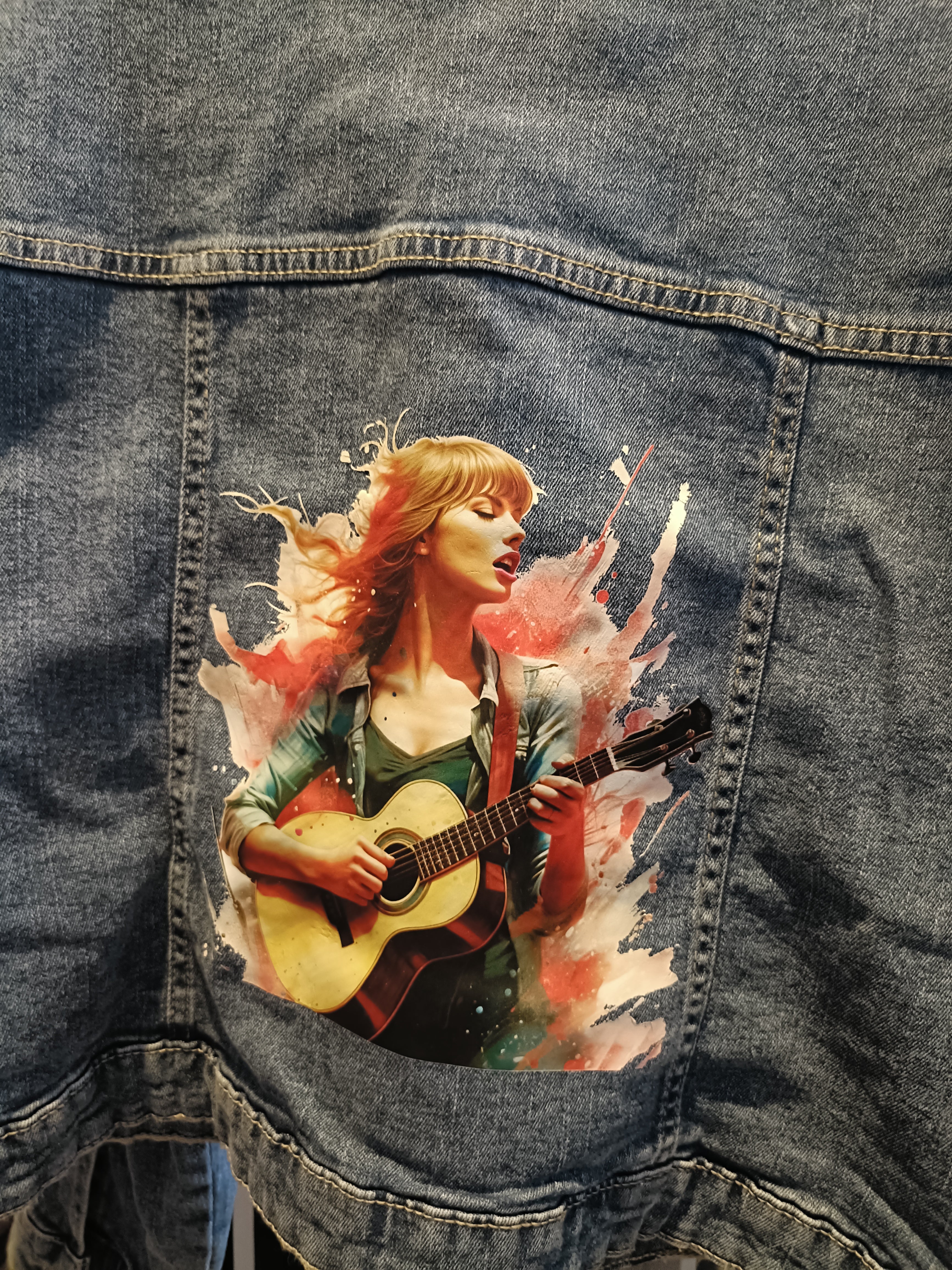 Taylor with Guitar Denim Jacket - Inspired - Size 16 Childrens