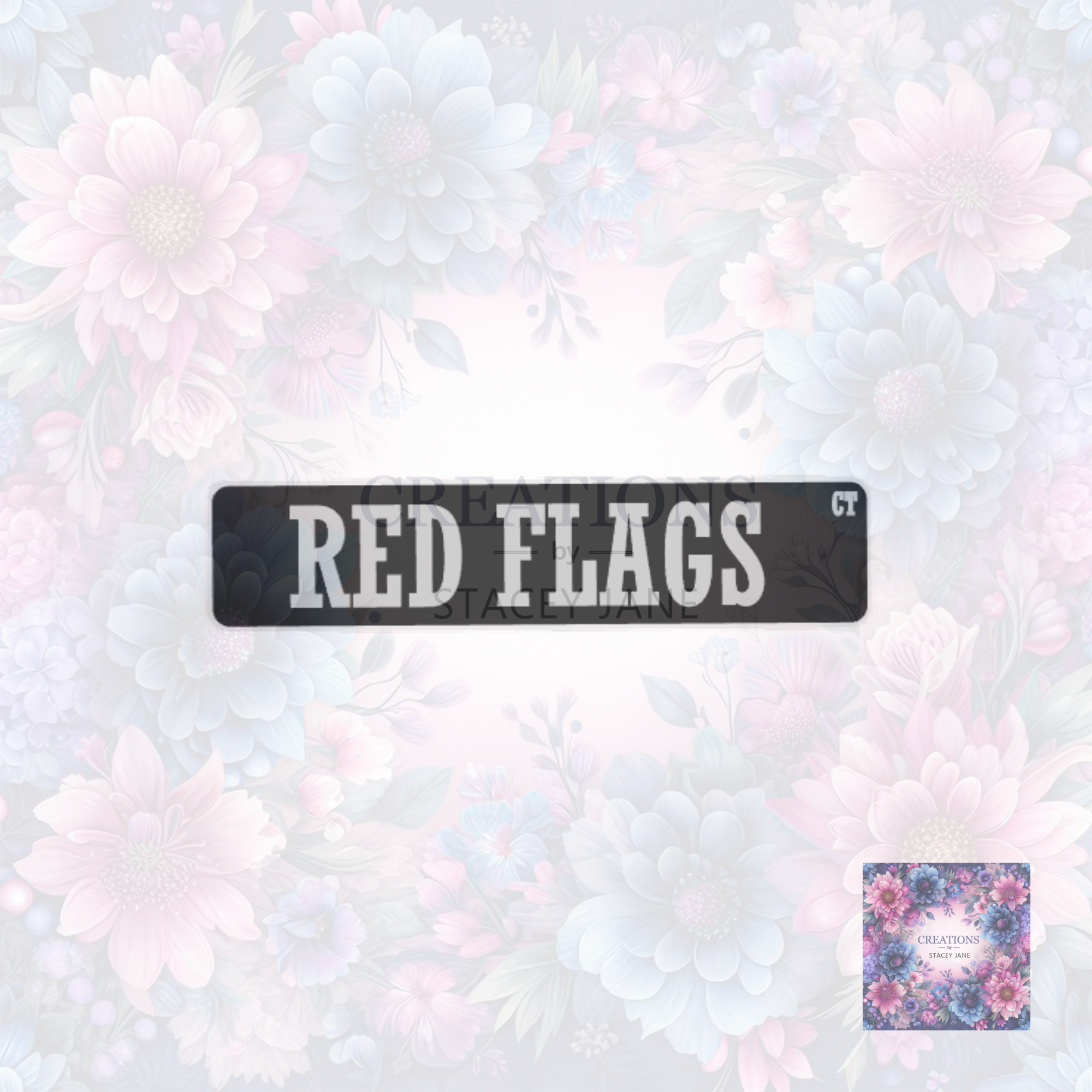Red Flags Book Shelf/Street Sign