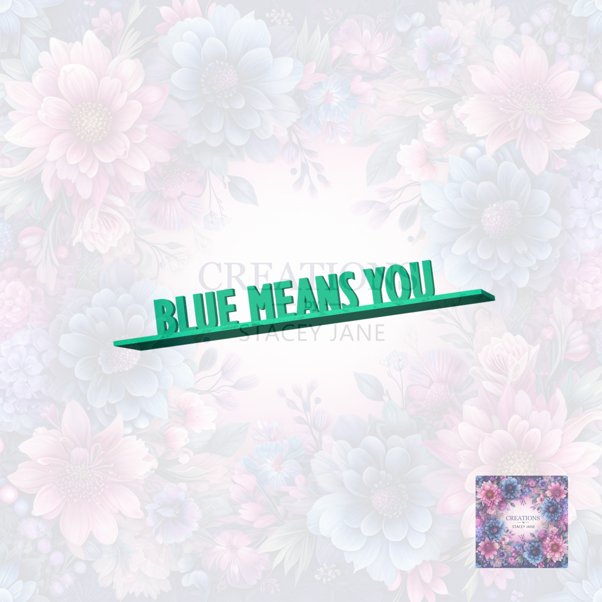 Blue Means You Side Bookmark - DIGITAL FILE ONLY STL