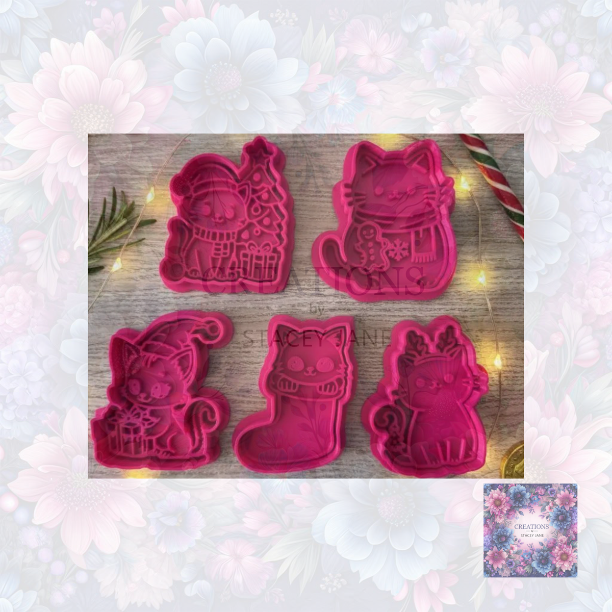 Christmas Cats Cookie Cutters