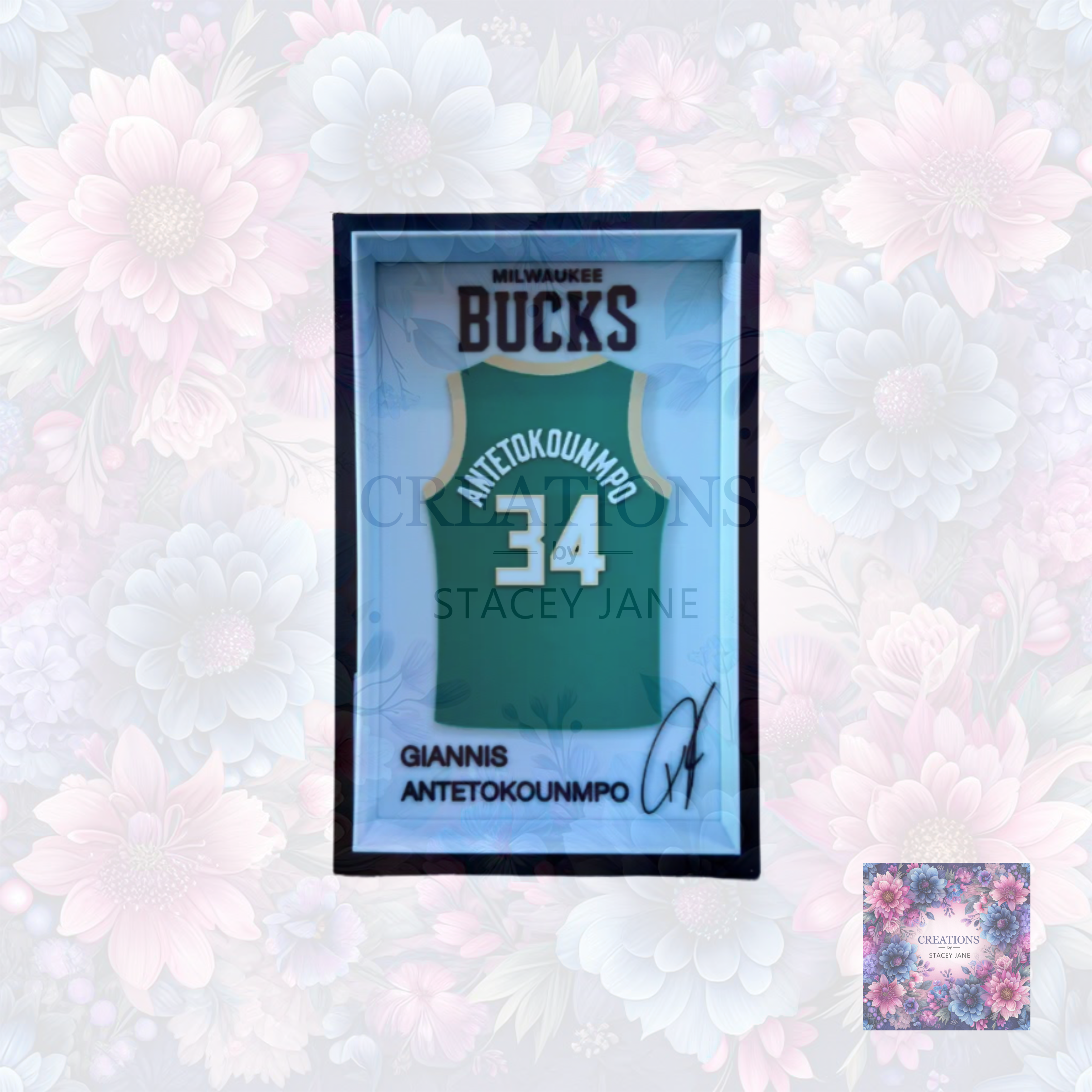 Giannis Antetokounmpo Milwaukee Bucks Jersey Frame
