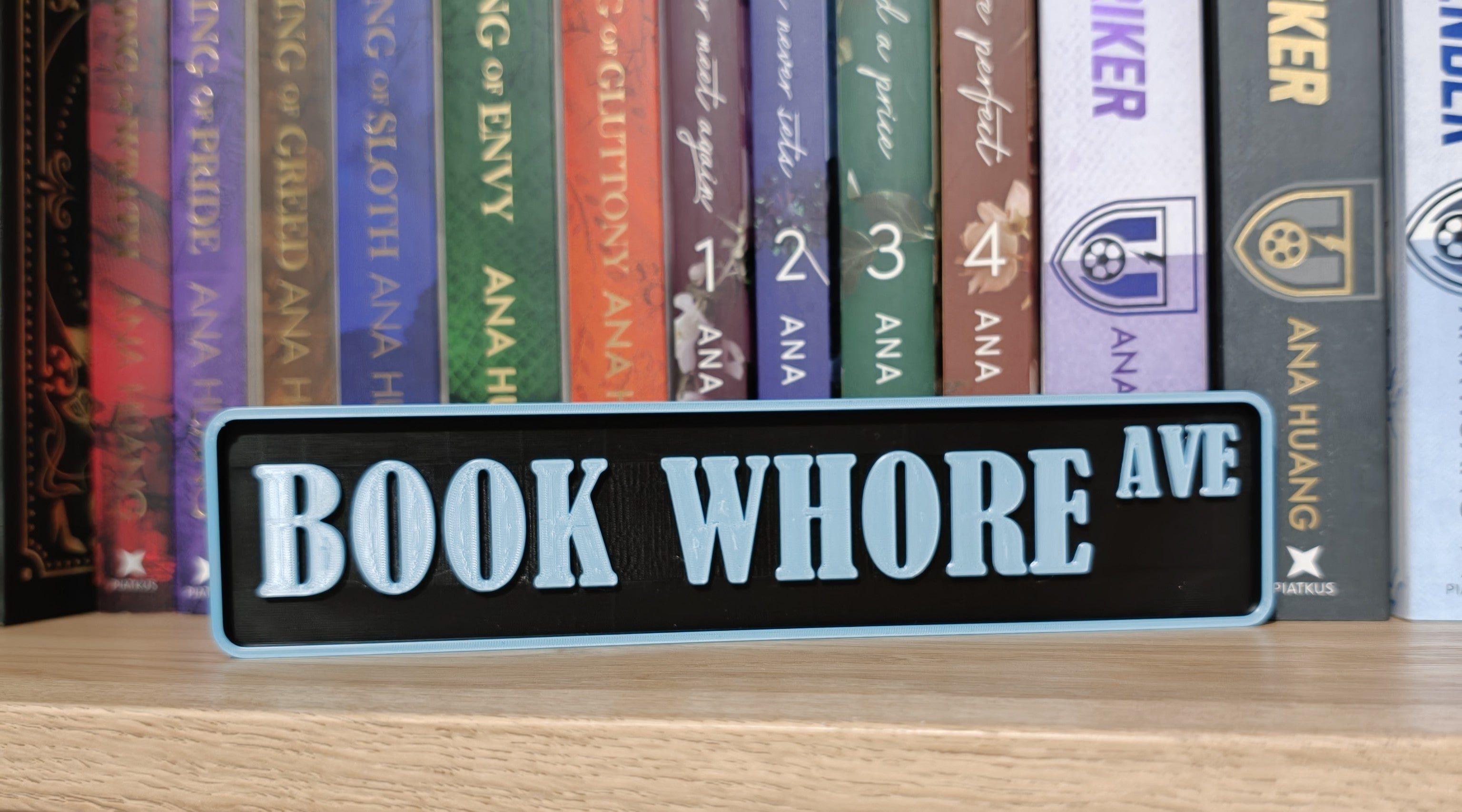 Book Whore Ave Book Shelf/Street Sign