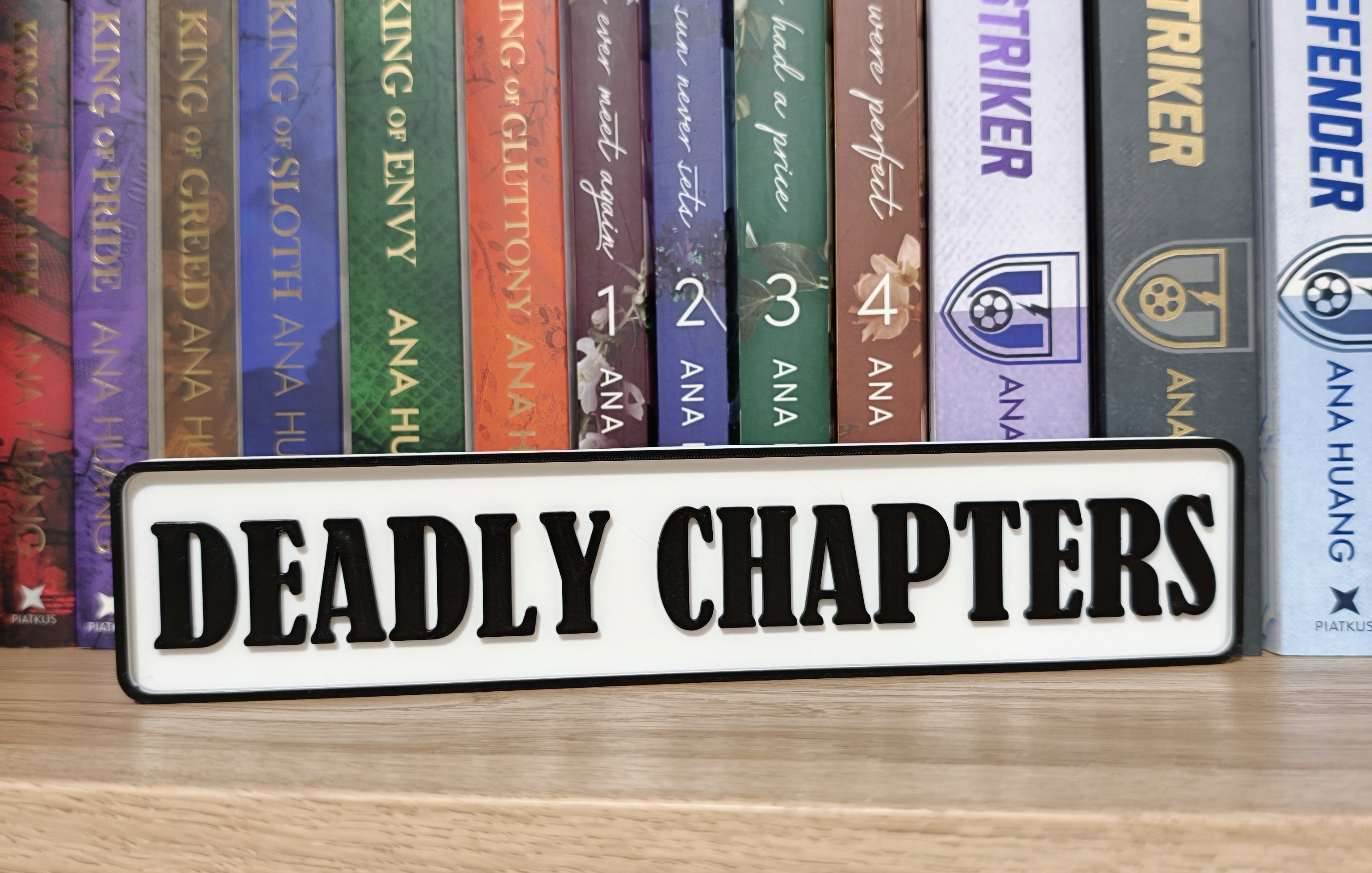Deadly Chapters Book Shelf/Street Sign